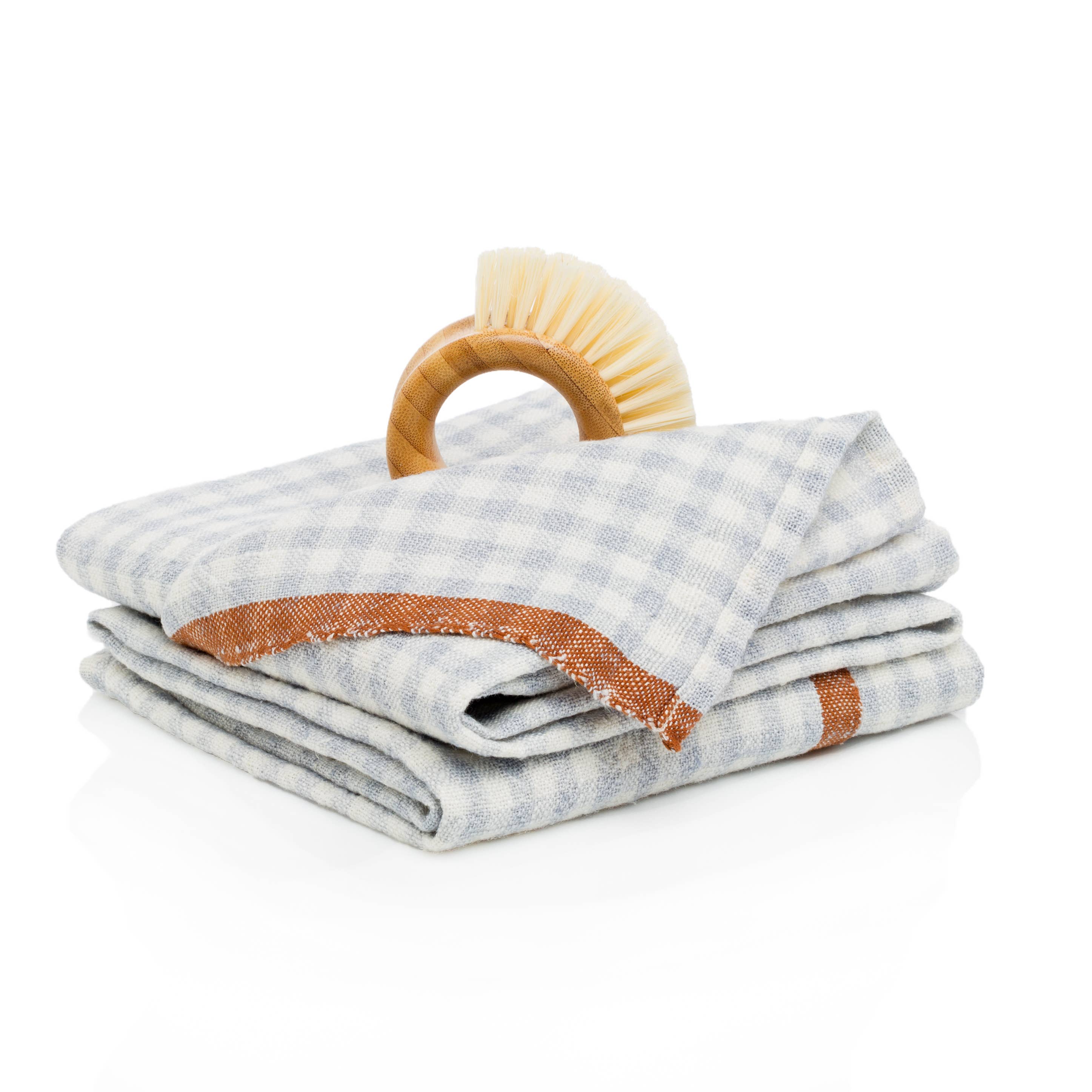 Bonnieux Gingham Kitchen Towels - Blue - S/2