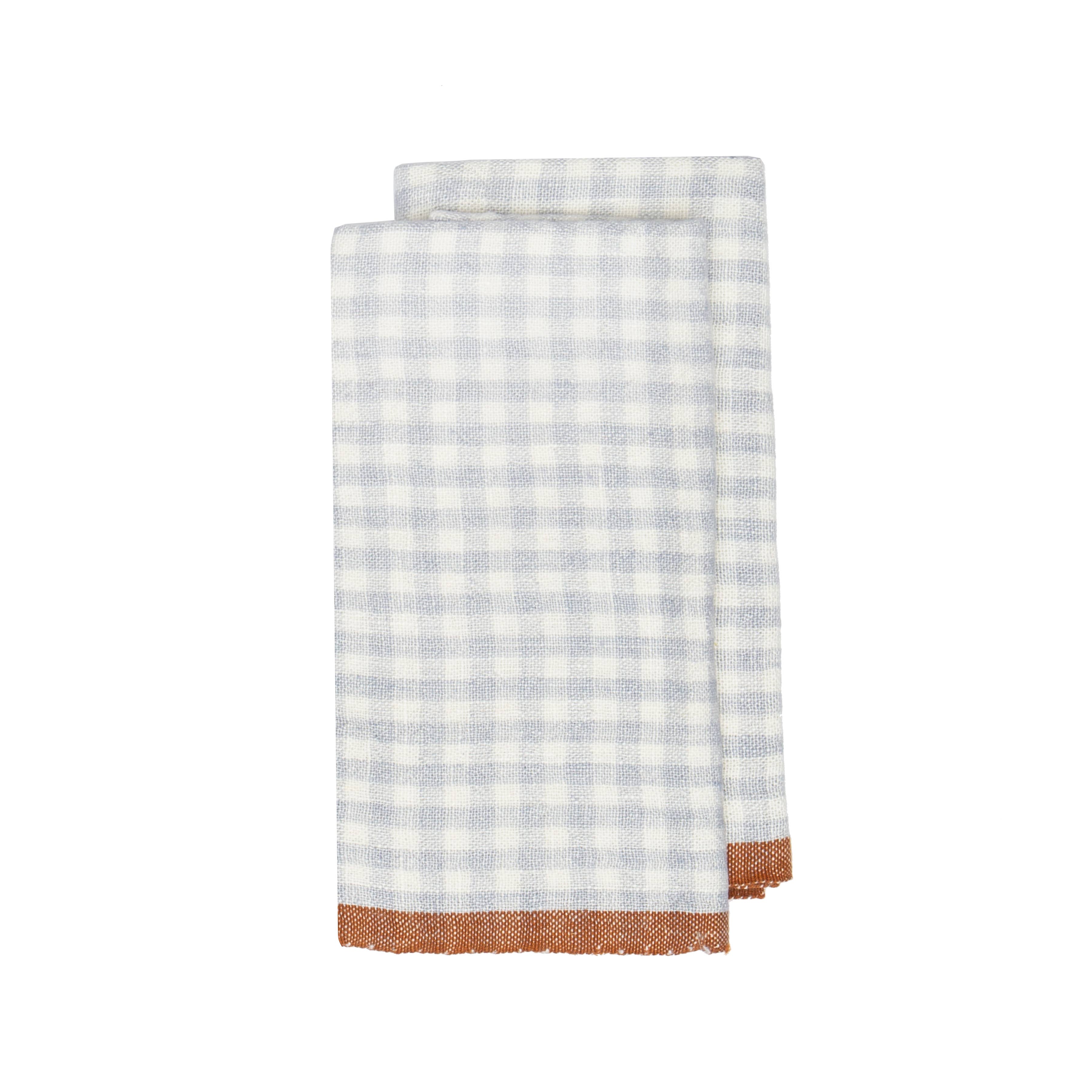 Bonnieux Gingham Kitchen Towels - Blue - S/2