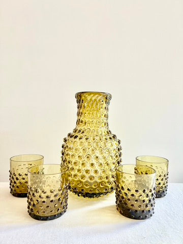 Hobnail Carafe - Bonsai Green