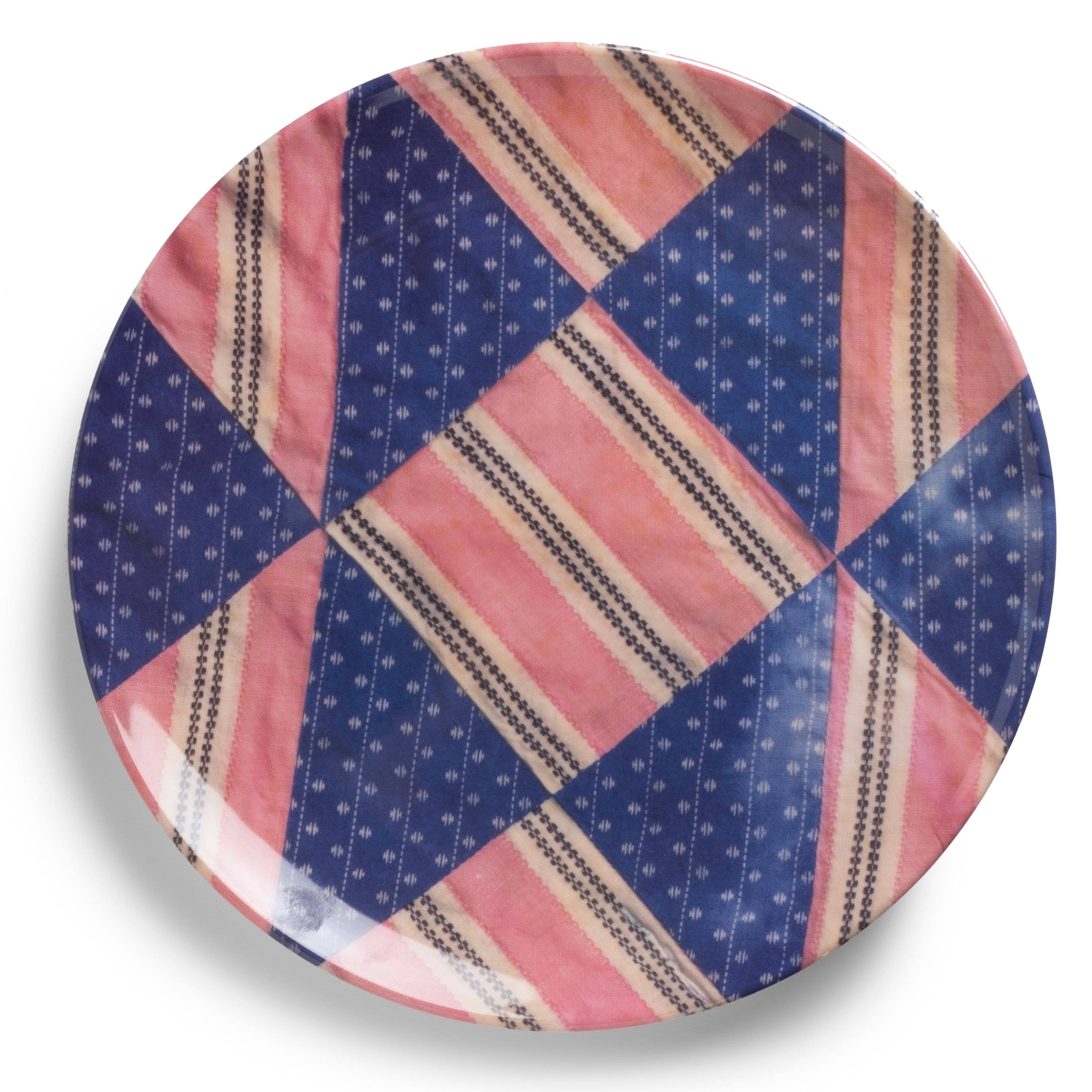 Quilted Dakota Melamine Dinner Plates - S/4