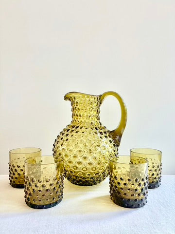 Hobnail Pitcher - Bonsai Green