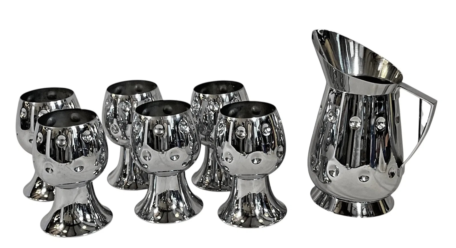 Historic Chase Chrome Water goblets & Pitcher S/6