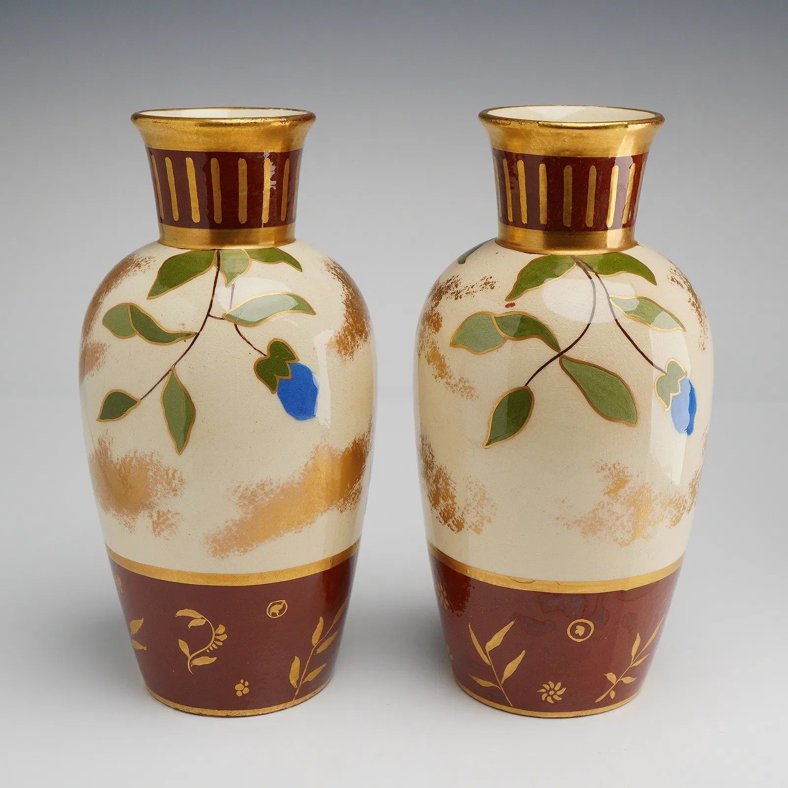 Historic Pair Wedgwood Clematis Vases