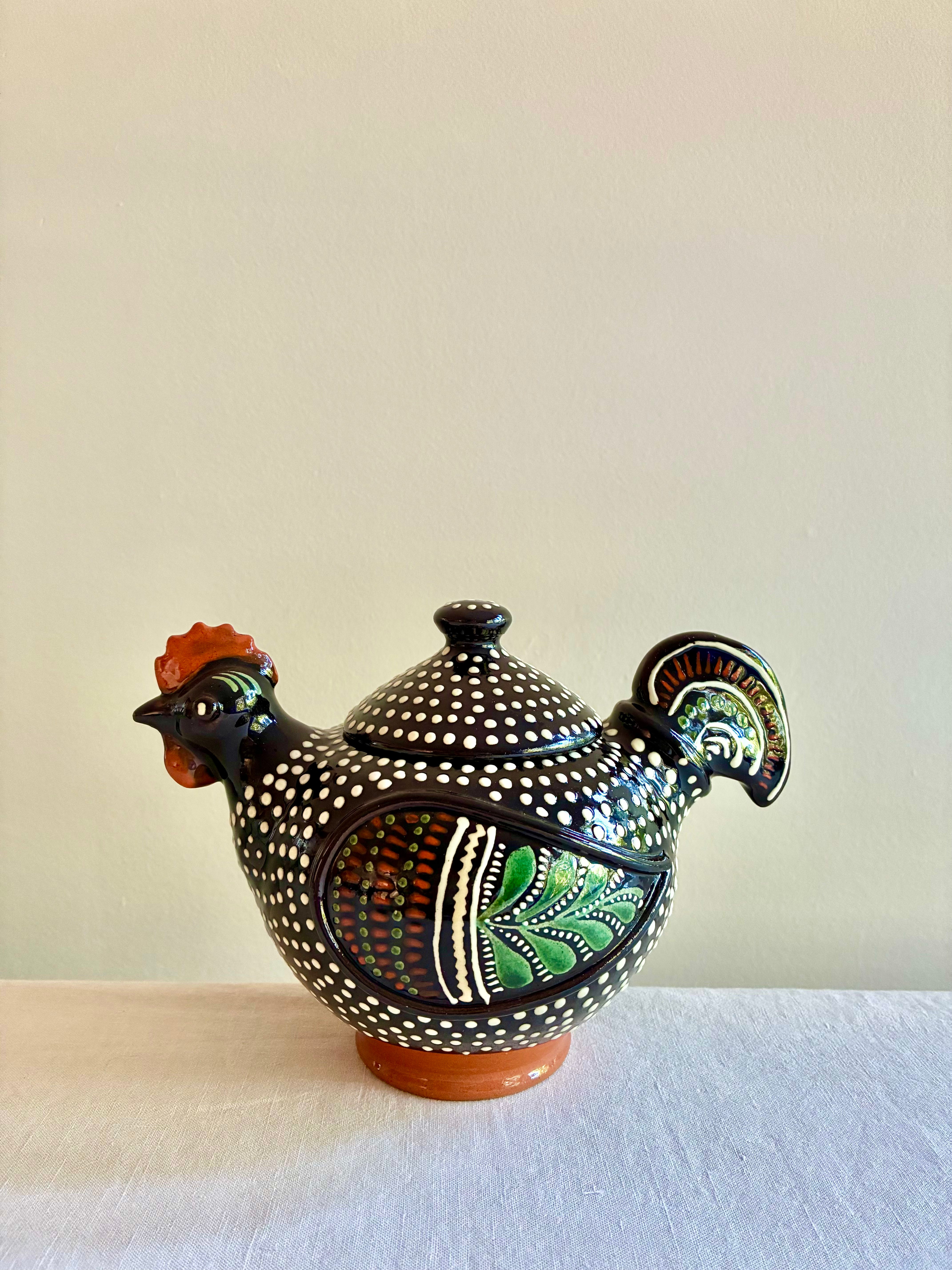 Hungarian Guinea Hen Lidded Bowl