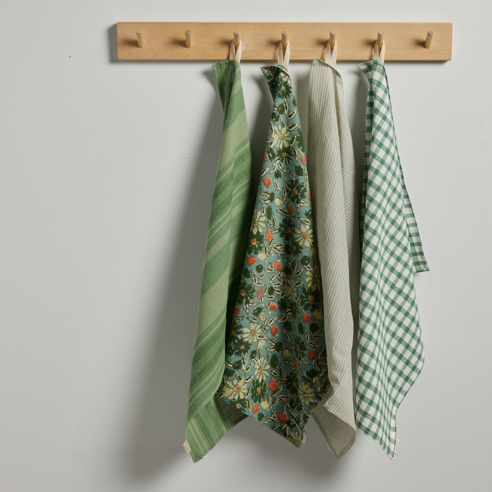 Mara Tea towel - Green Checks