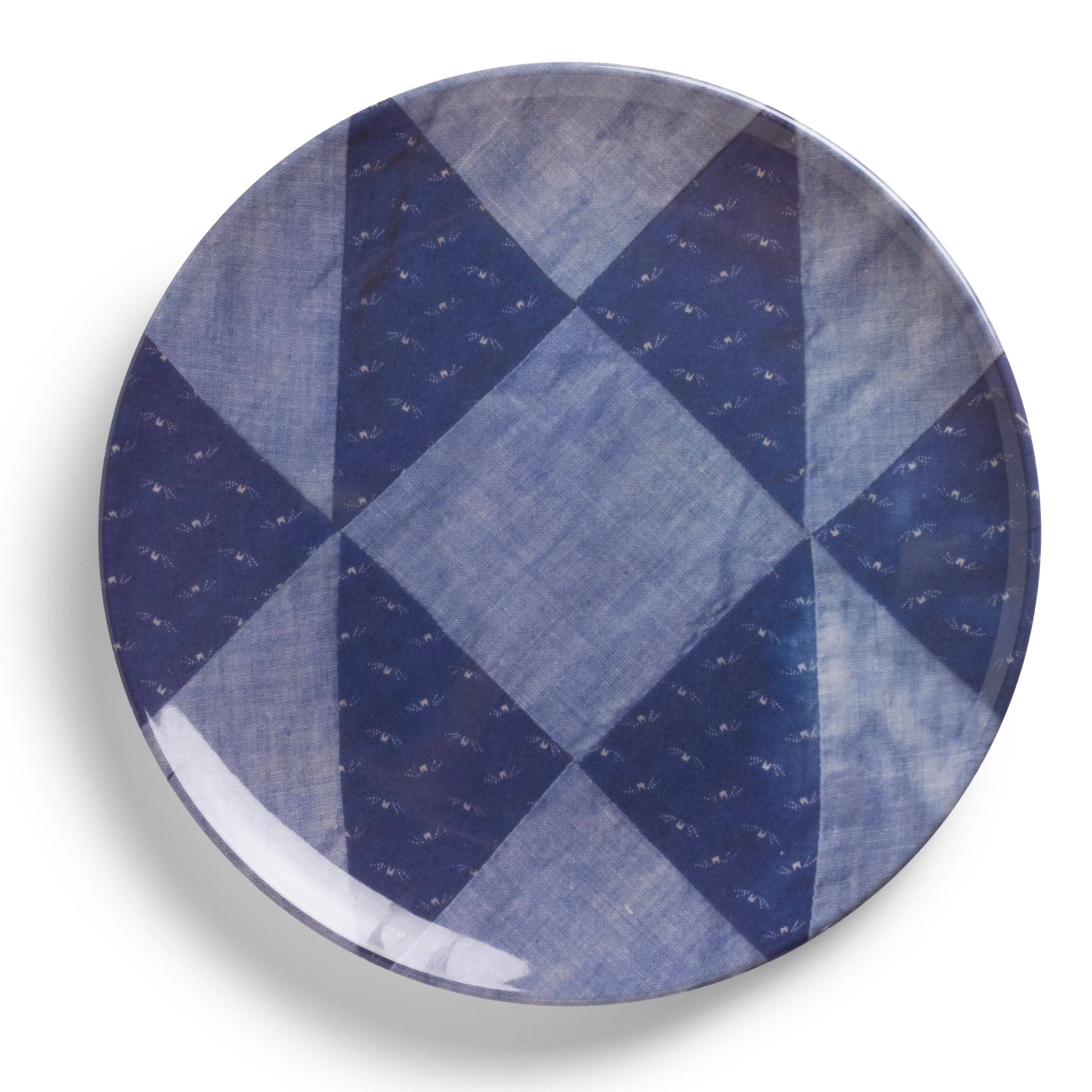Quilted Nebraska Melamine Dinner Plates - S/4
