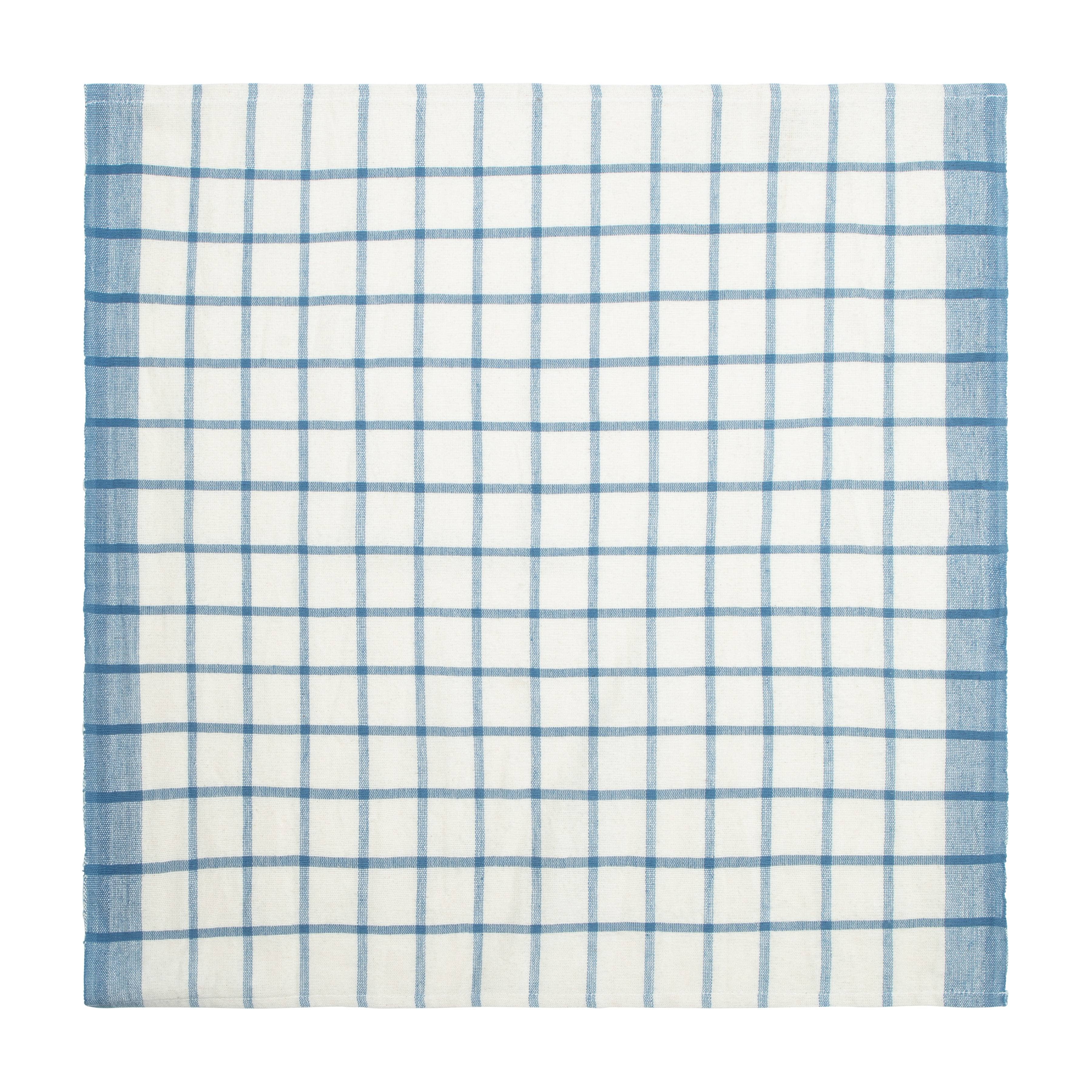 Blue Windowpane Napkins - S/4