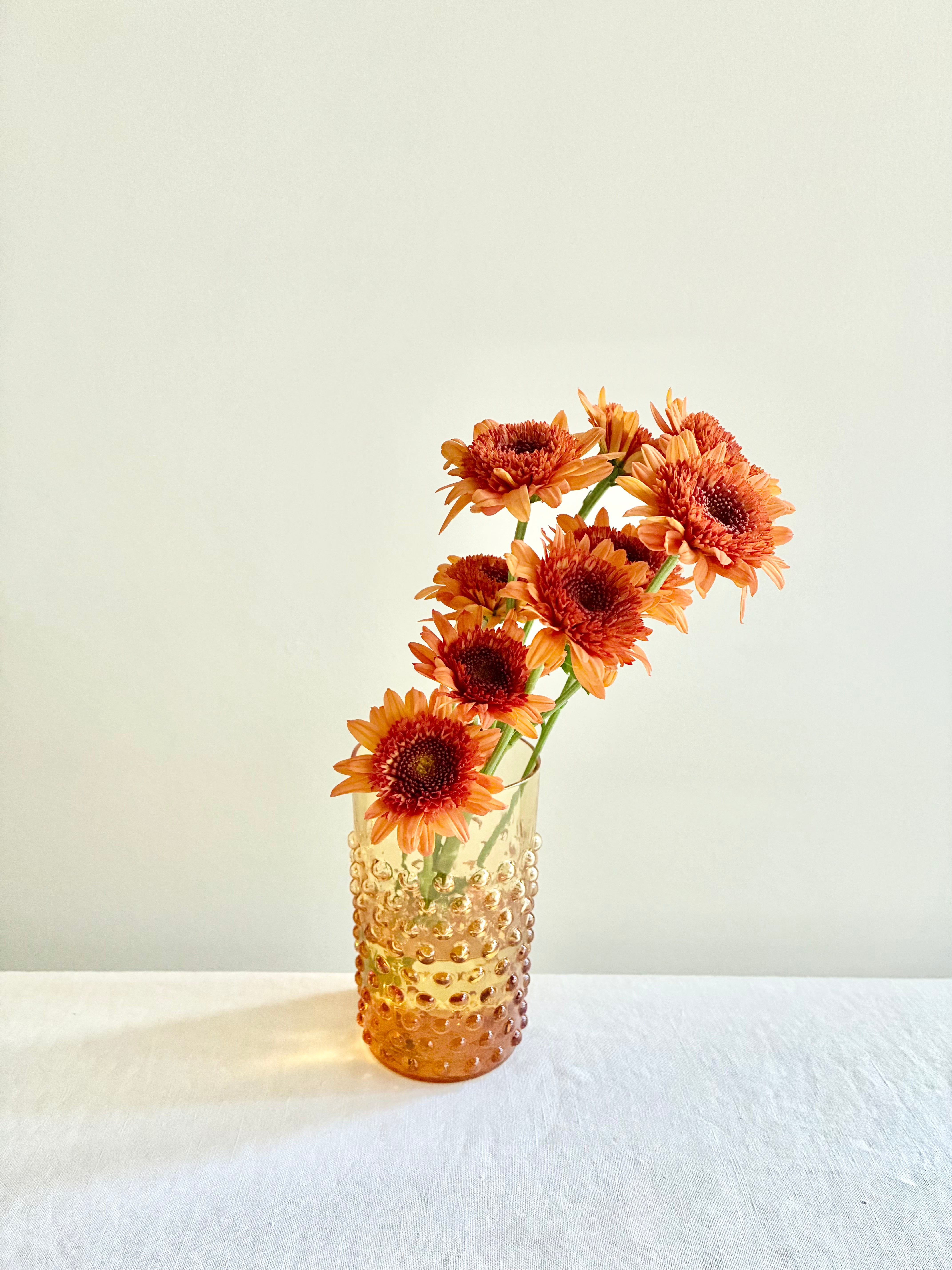 Hobnail Tumblers S/4 - Amber