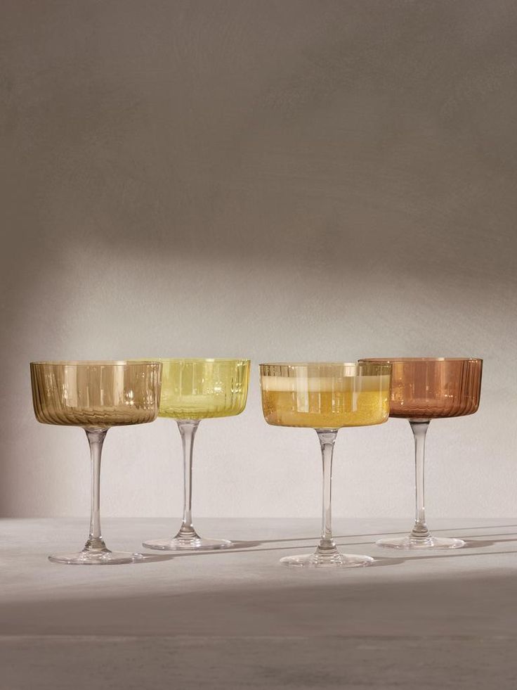 Gems Champagne Coupe - Amber  S/4