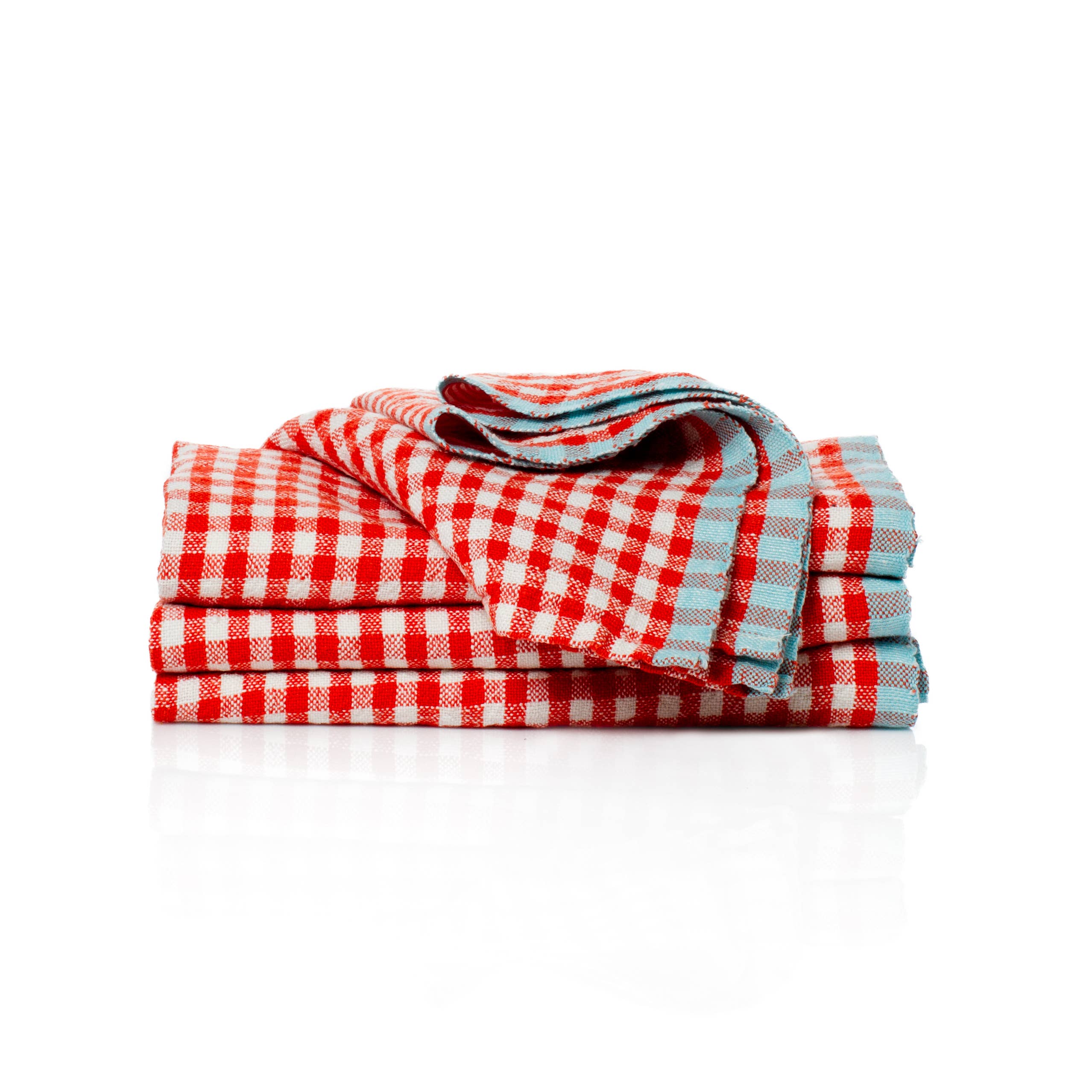 Bonnieux Gingham Napkins- brick - S/4