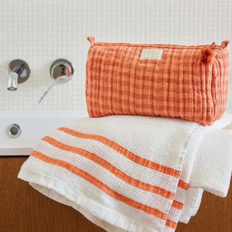 Toiletry bag - Pink Vichy/Terracotta