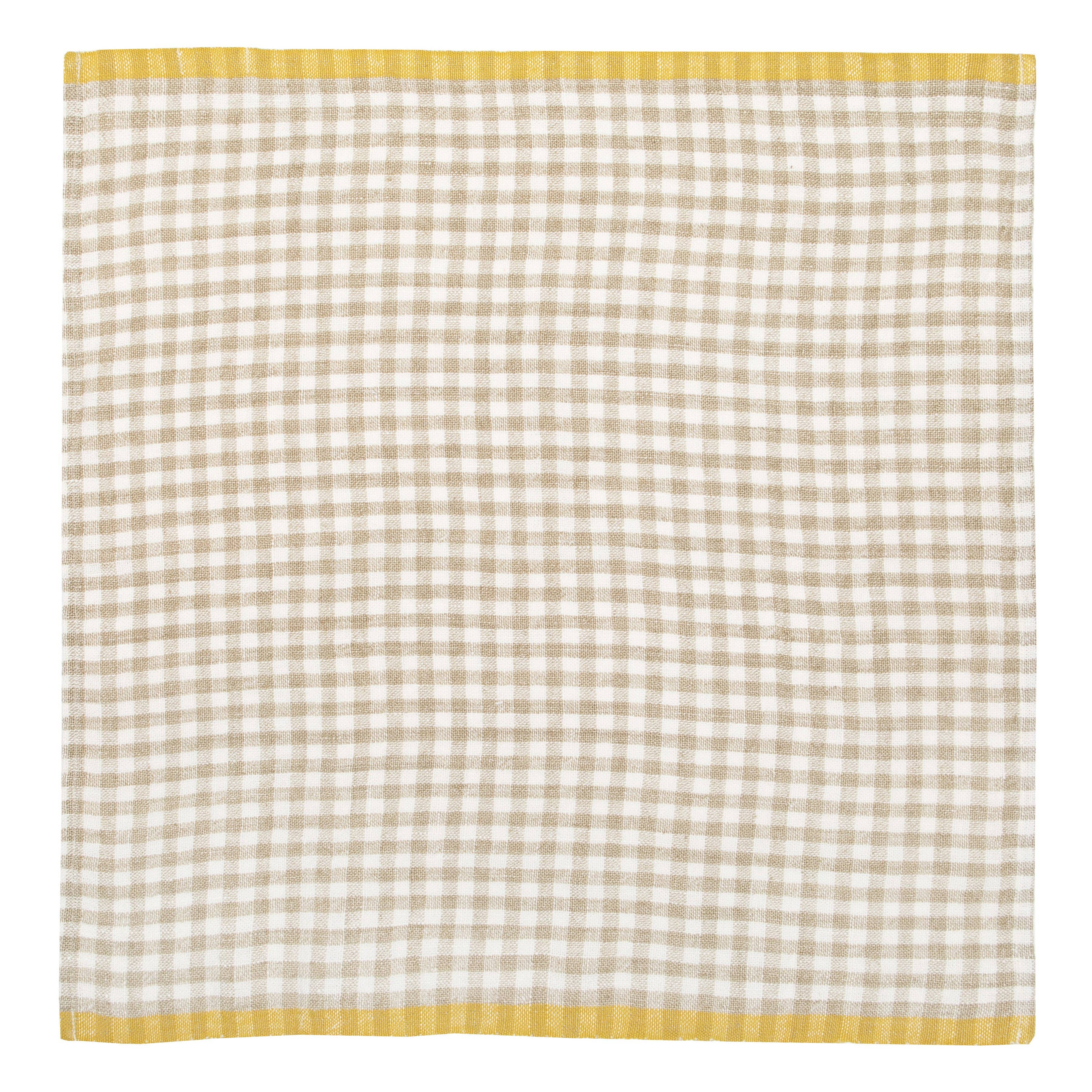 Bonnieux Gingham Napkins - Natural - S/4