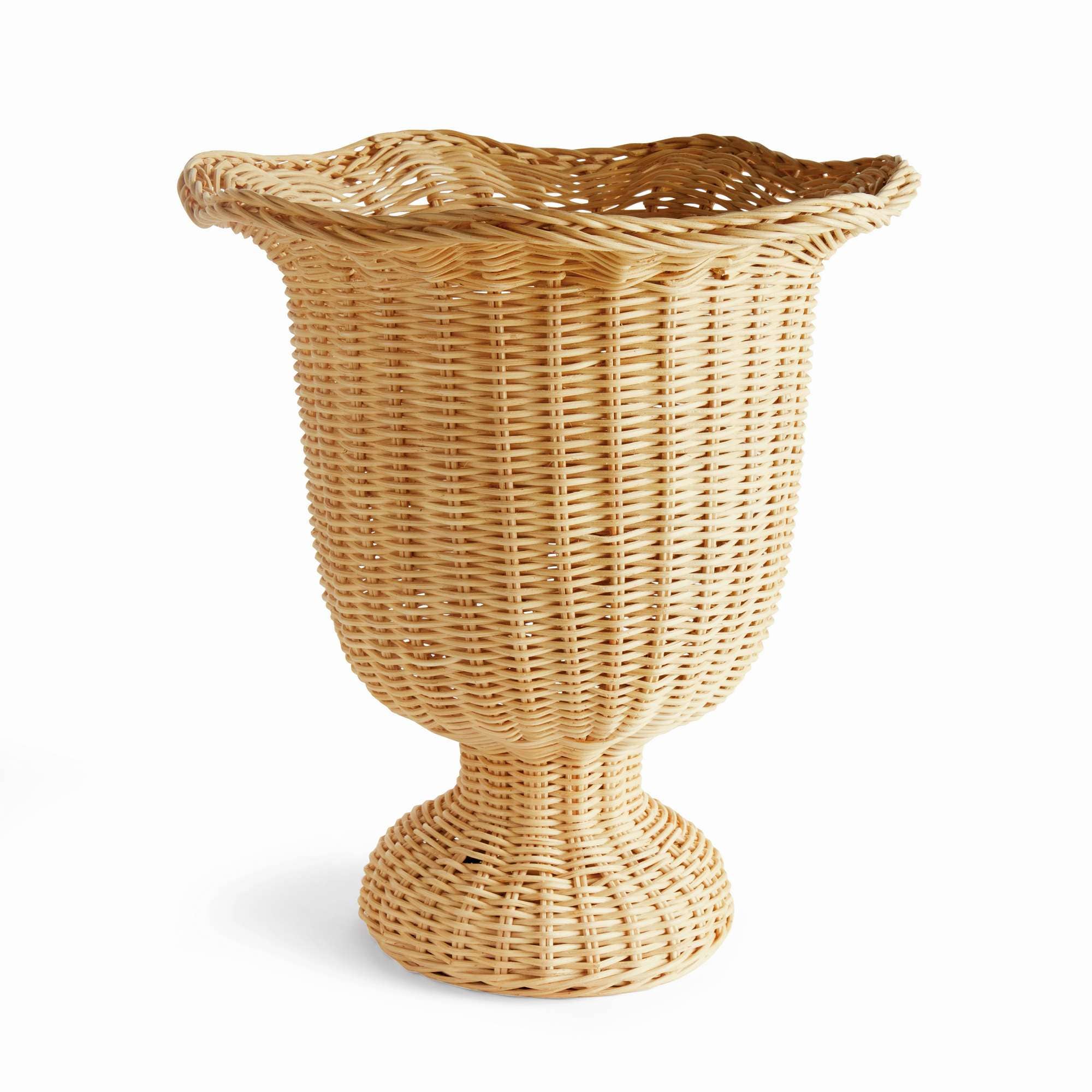 Delphine Rattan Scalloped Urn