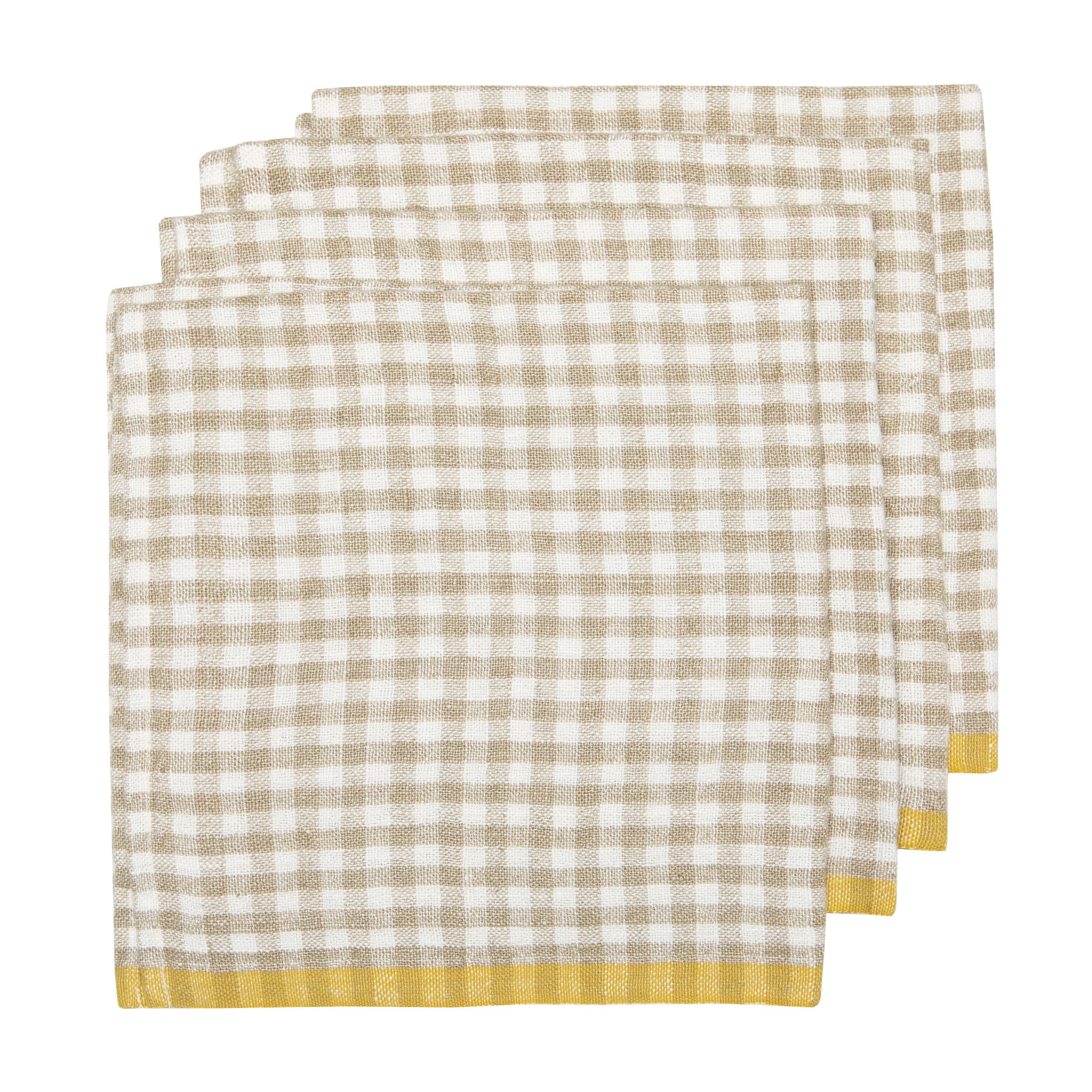 Bonnieux Gingham Napkins - Natural - S/4