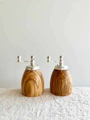 Nina Salt & Pepper Mills - Olivewood & Silver