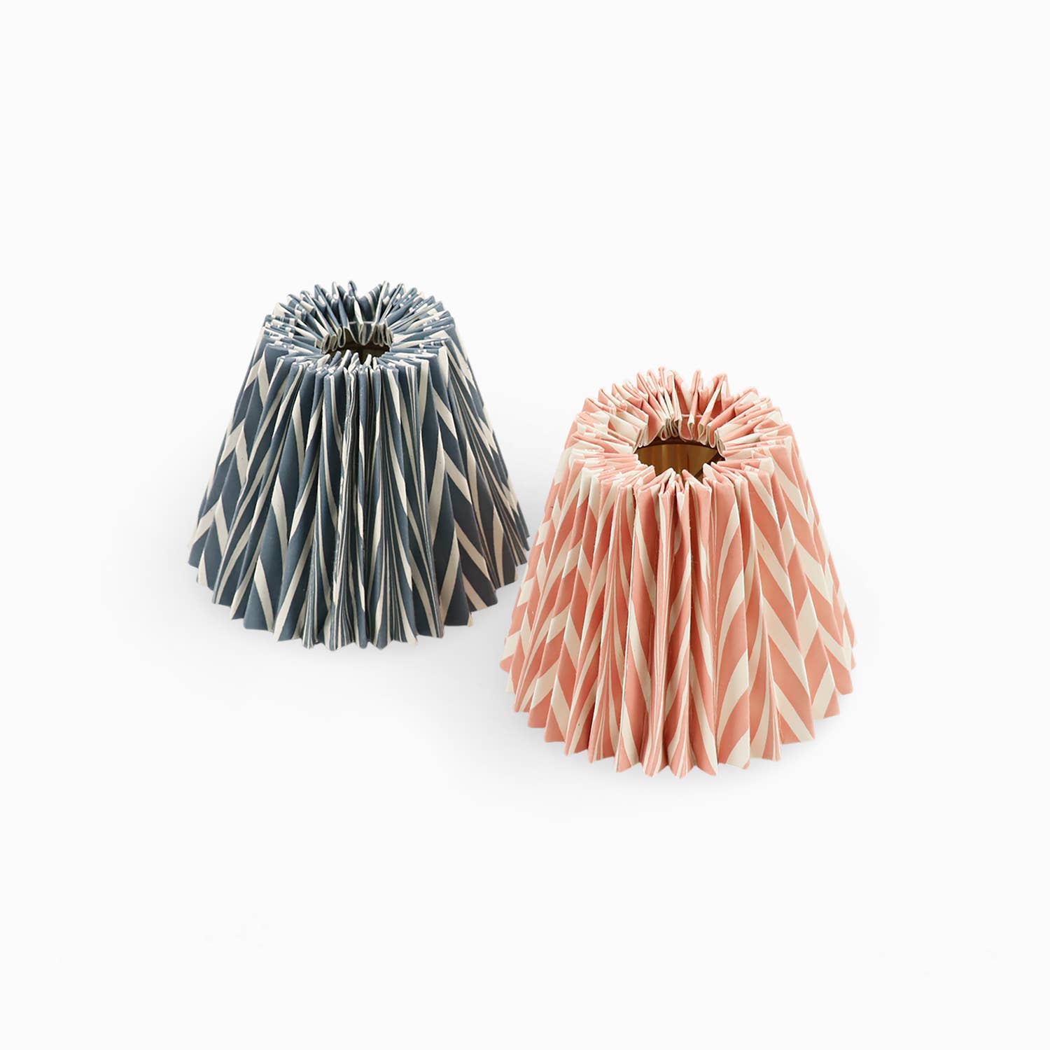 Pleated Marbled Lampshade - Peach