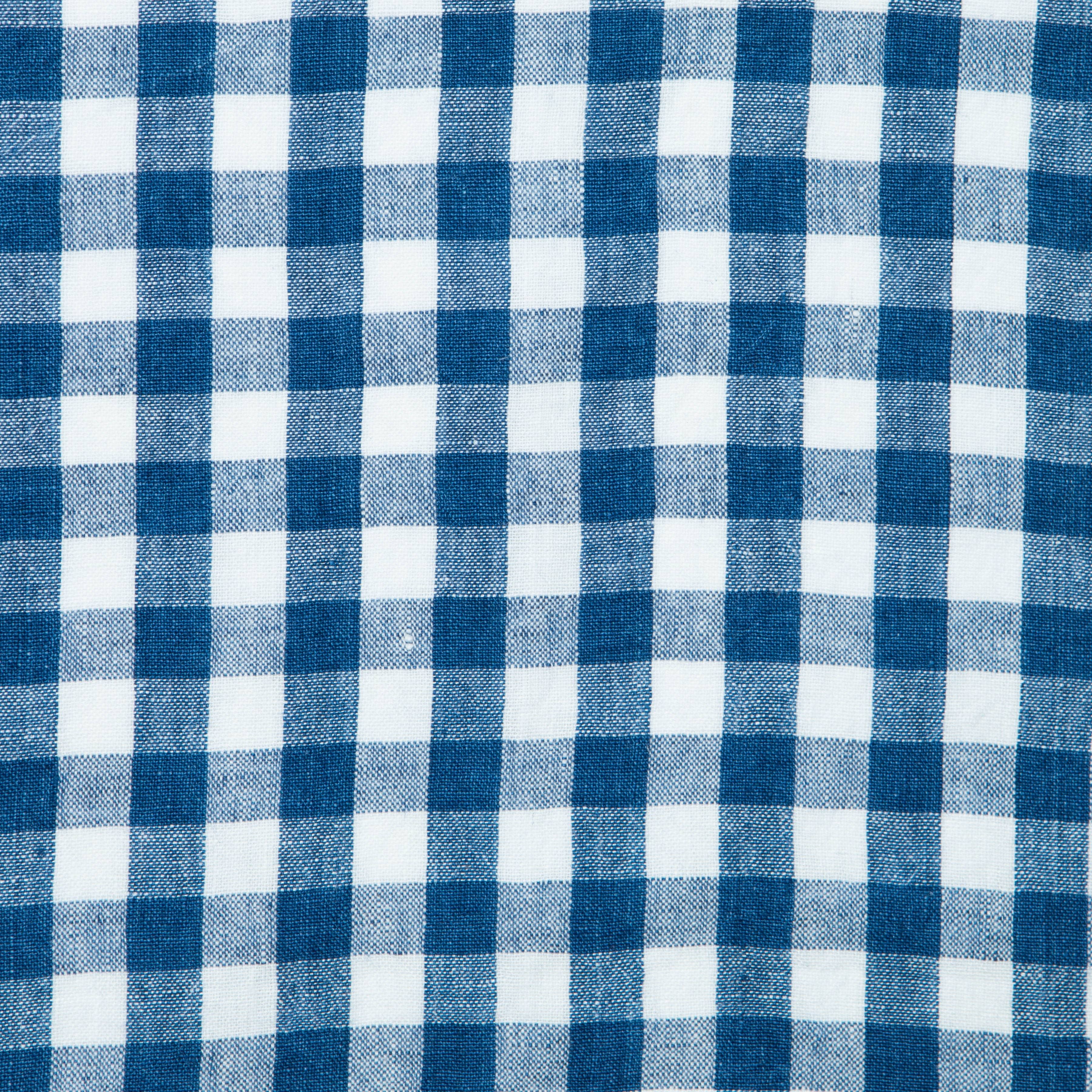 Gingham Belgian Linen Napkin - Blueberry - S/4