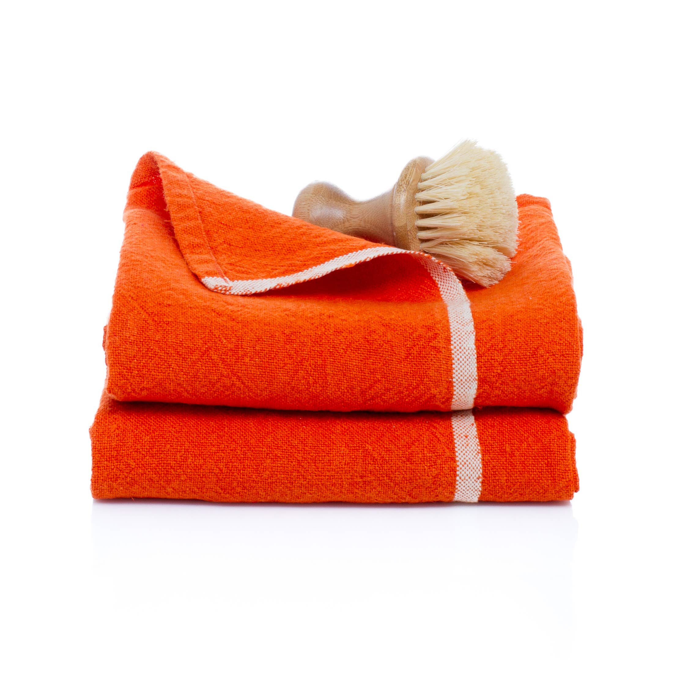 Chunky Linen Orange Towels 20x30 - Set of 2