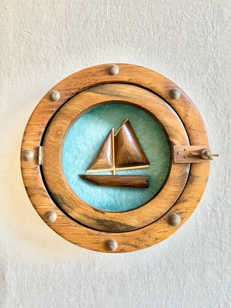 Sailboat Porthole Shadowbox Art