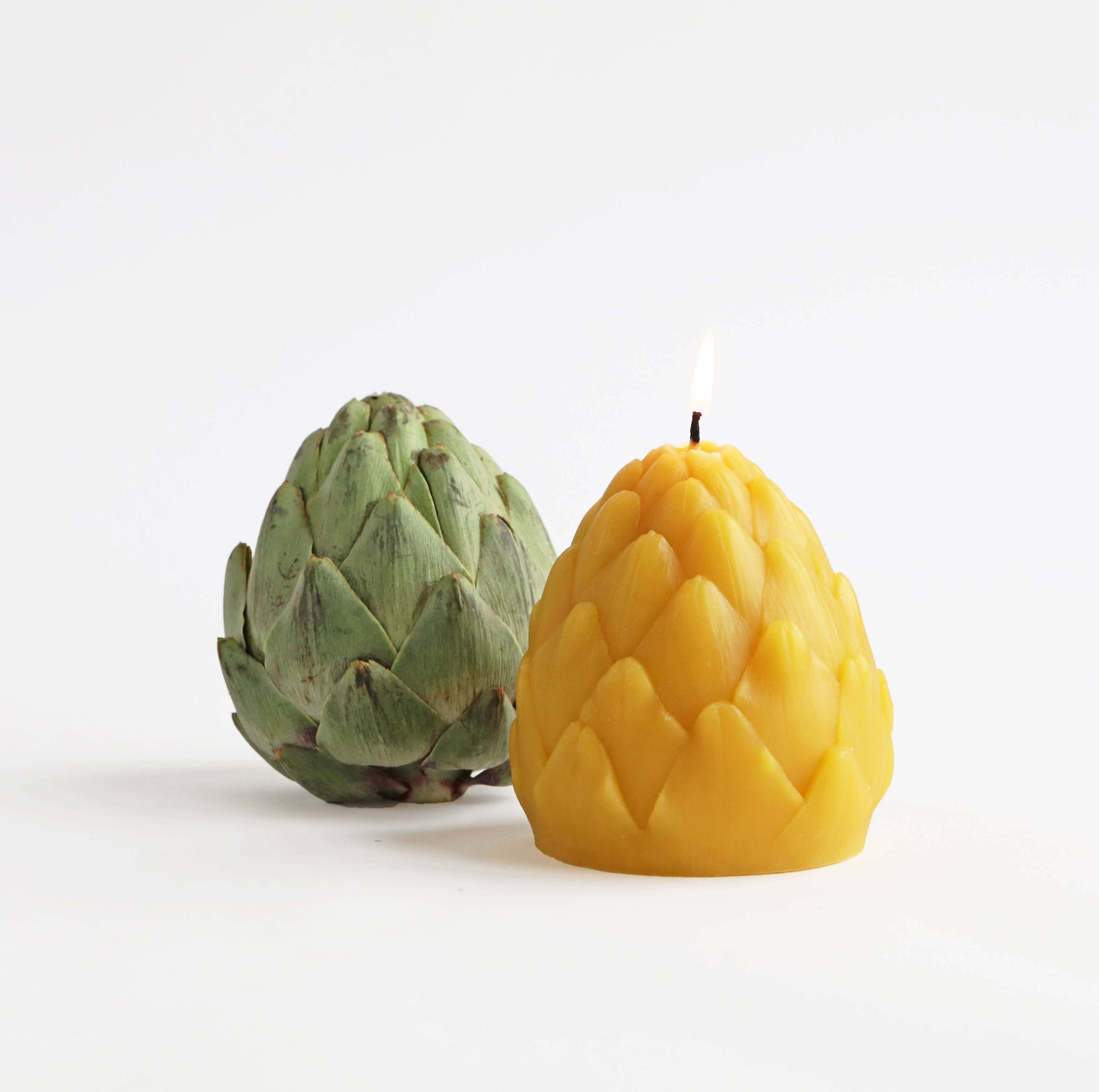 Artichoke Beeswax Candle - Green