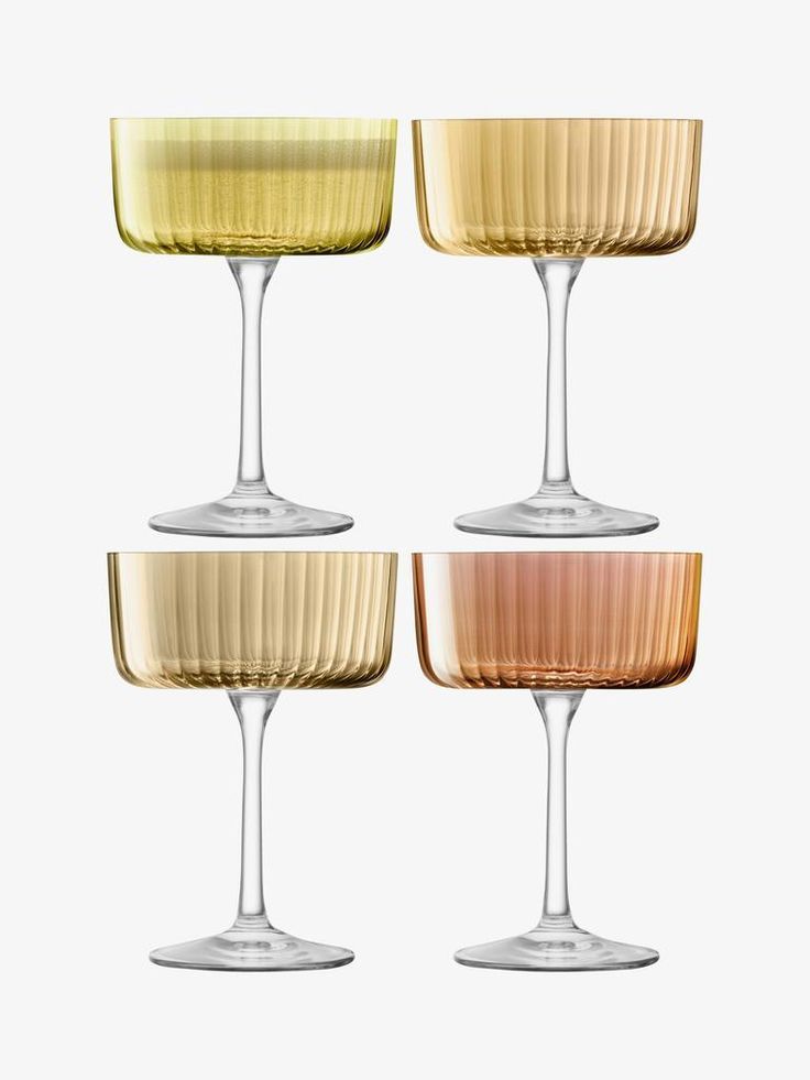 Gems Champagne Coupe - Amber  S/4