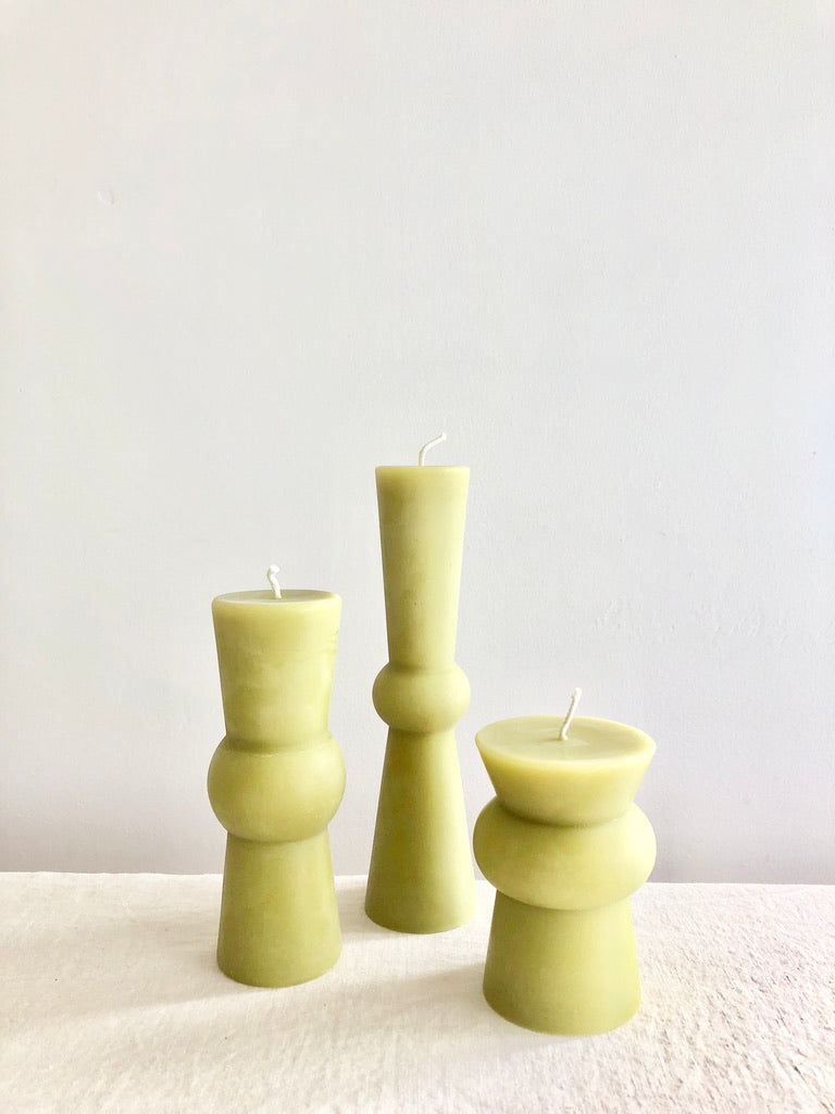 Totem Pillar Candle - Medium Bamboo Green
