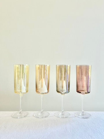 Gems Champagne Flute - Amber S/4