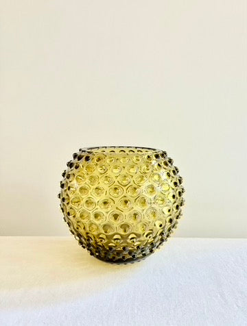Hobnail Round Vase 6" - Bonsai Green