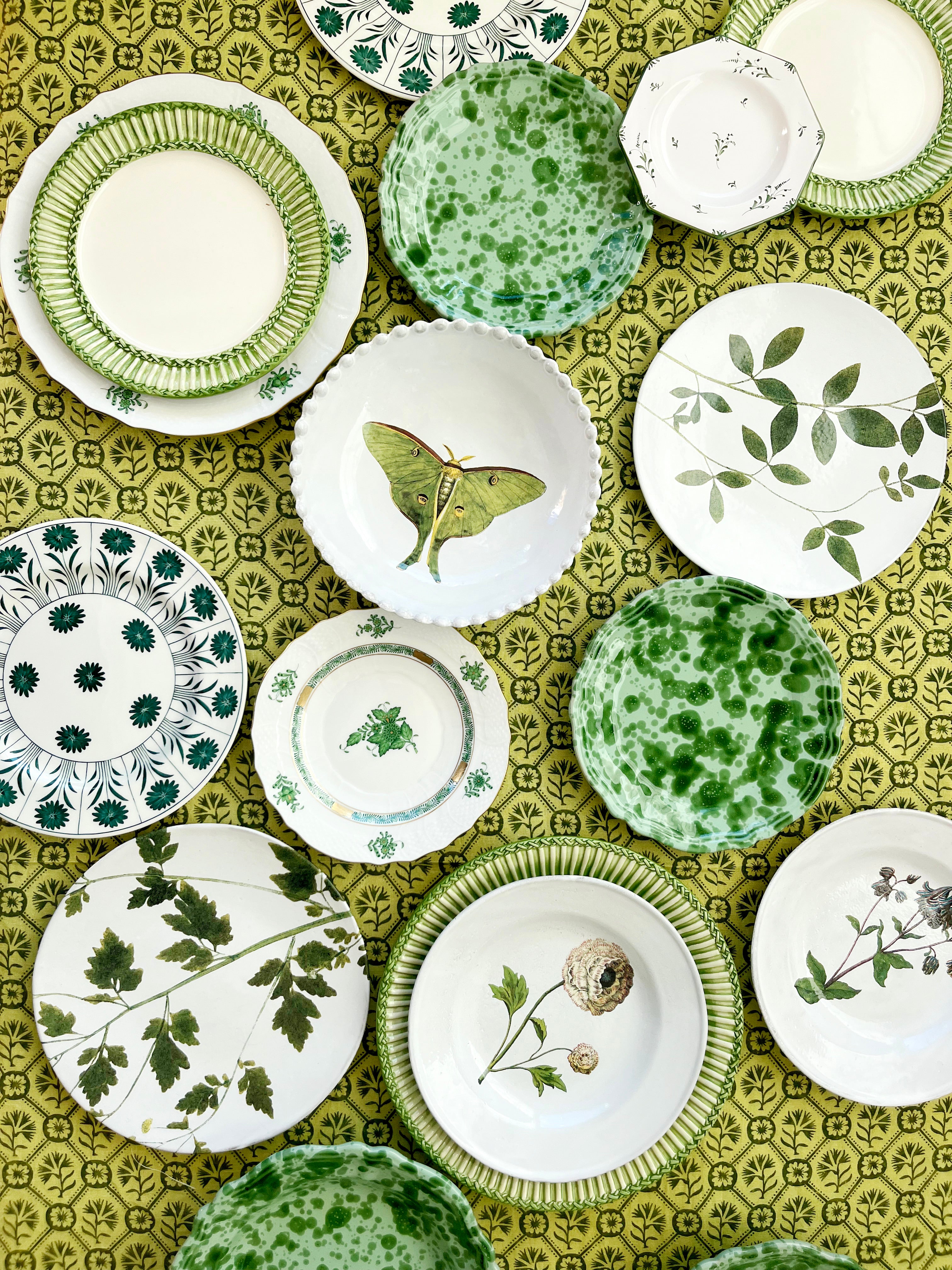 Dentelle Domino Tablecloth - Viridian