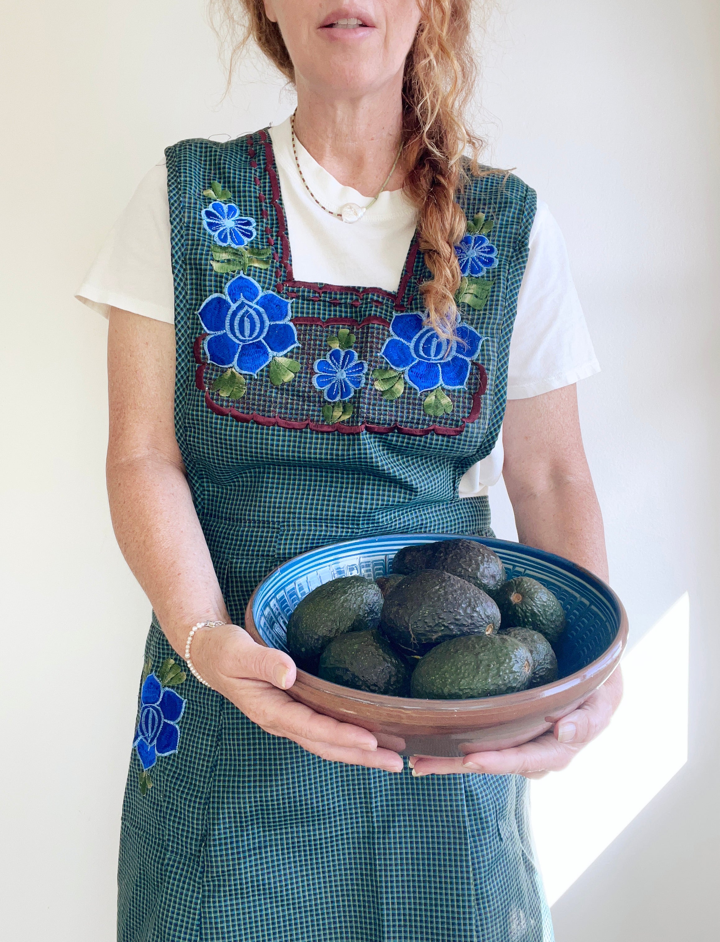 Oaxacan Apron - Cobalt Lotus