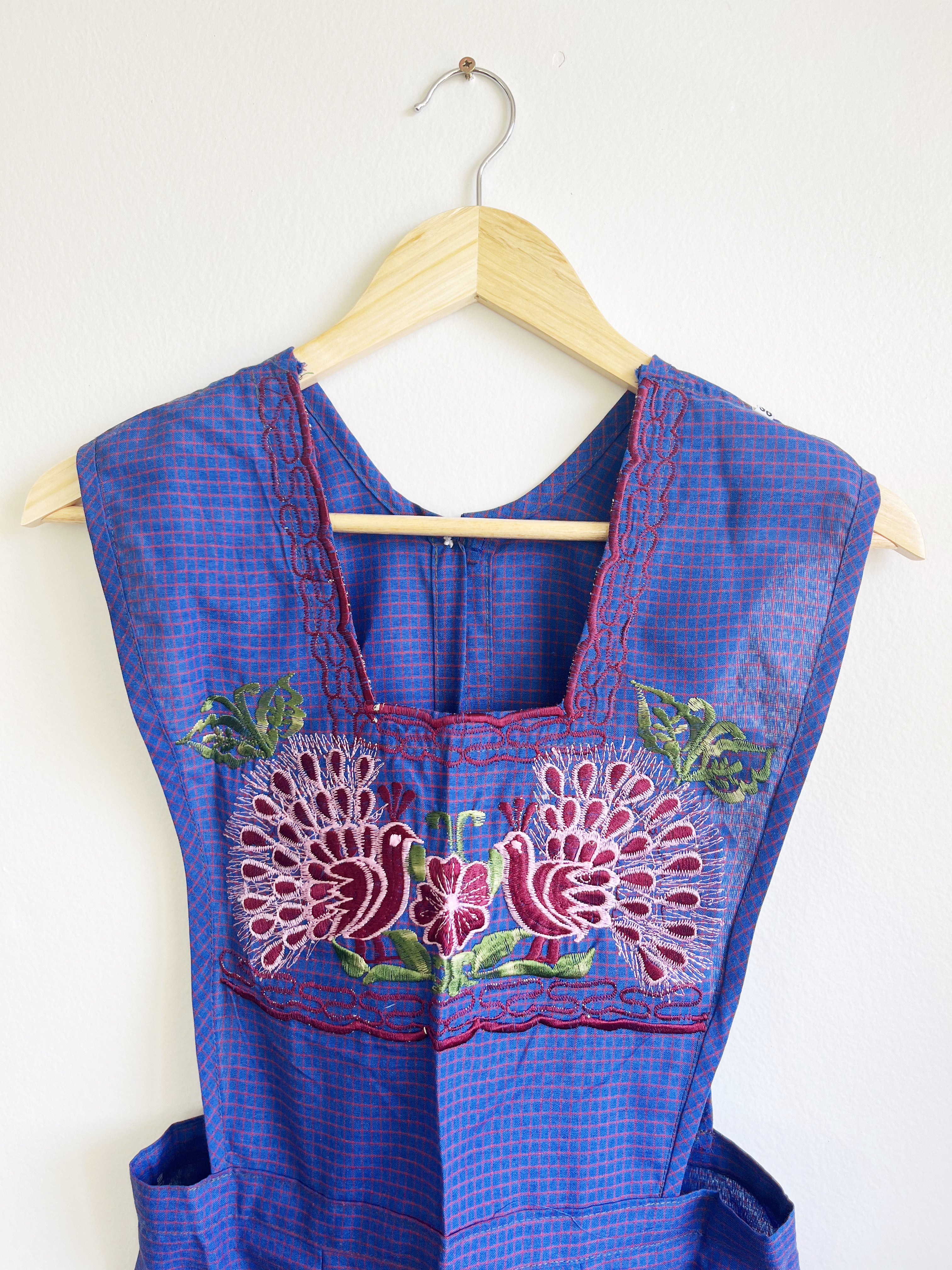 Oaxacan Apron - Blue Peacocks