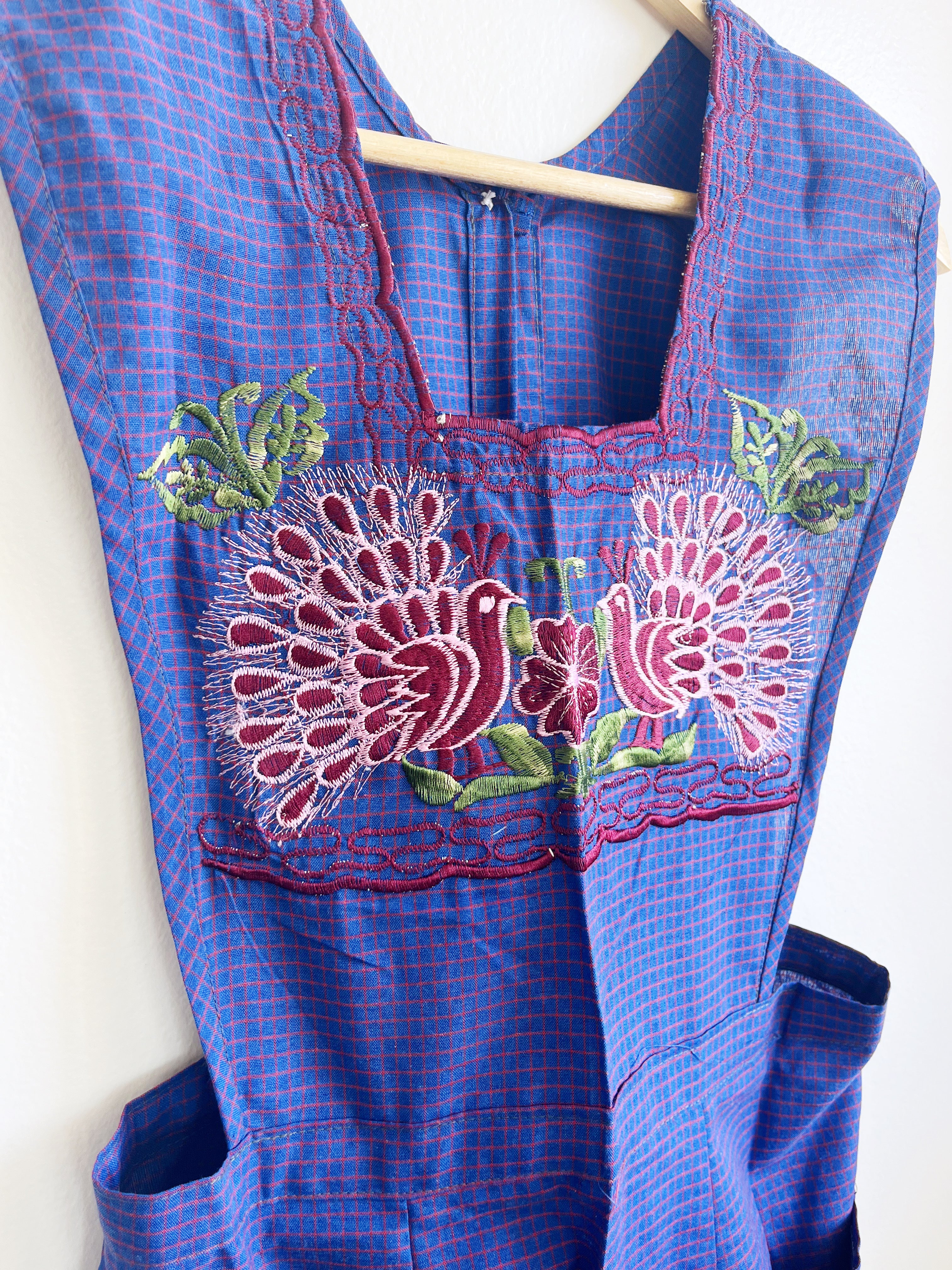 Oaxacan Apron - Blue Peacocks