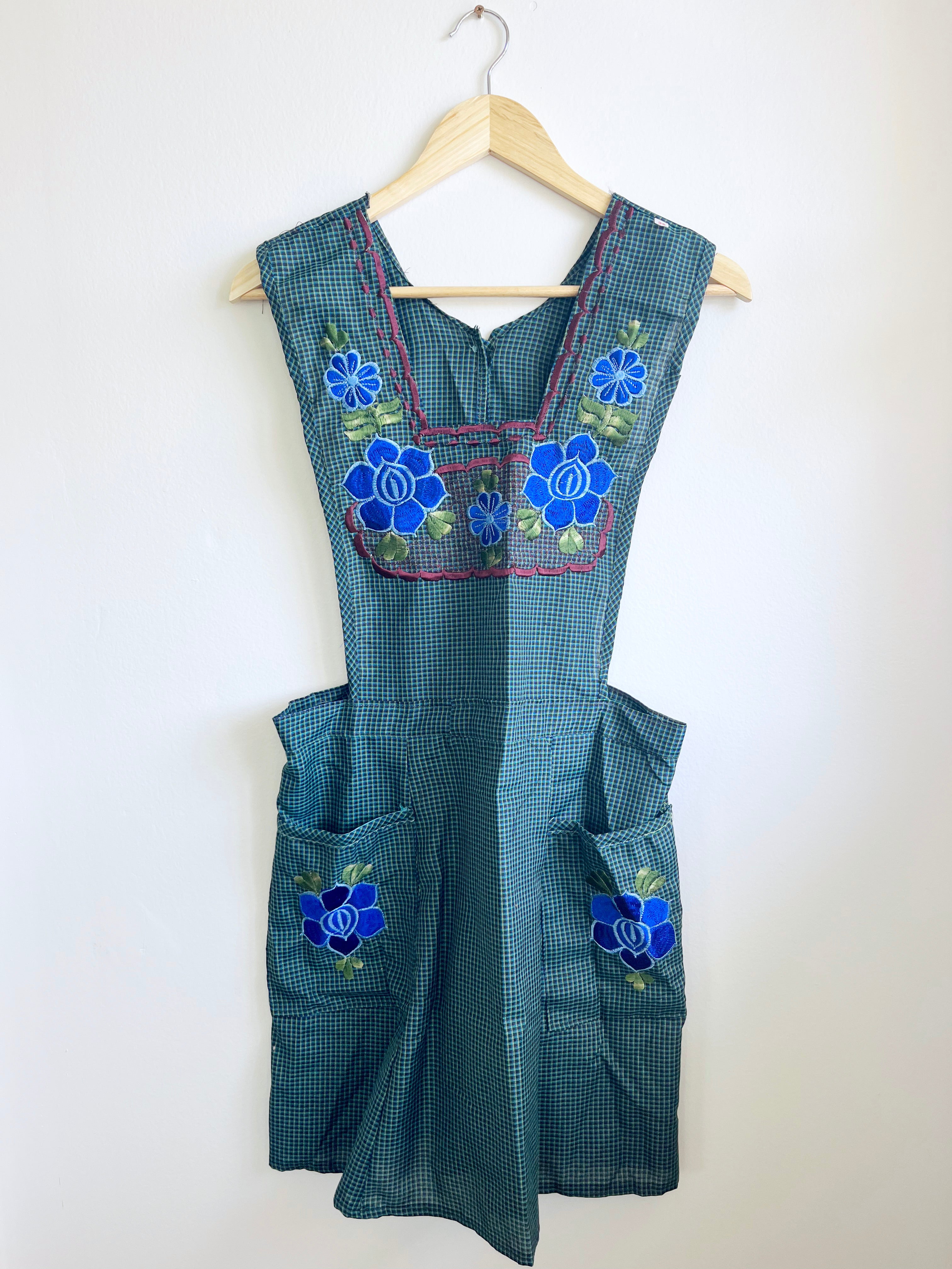 Oaxacan Apron - Cobalt Lotus