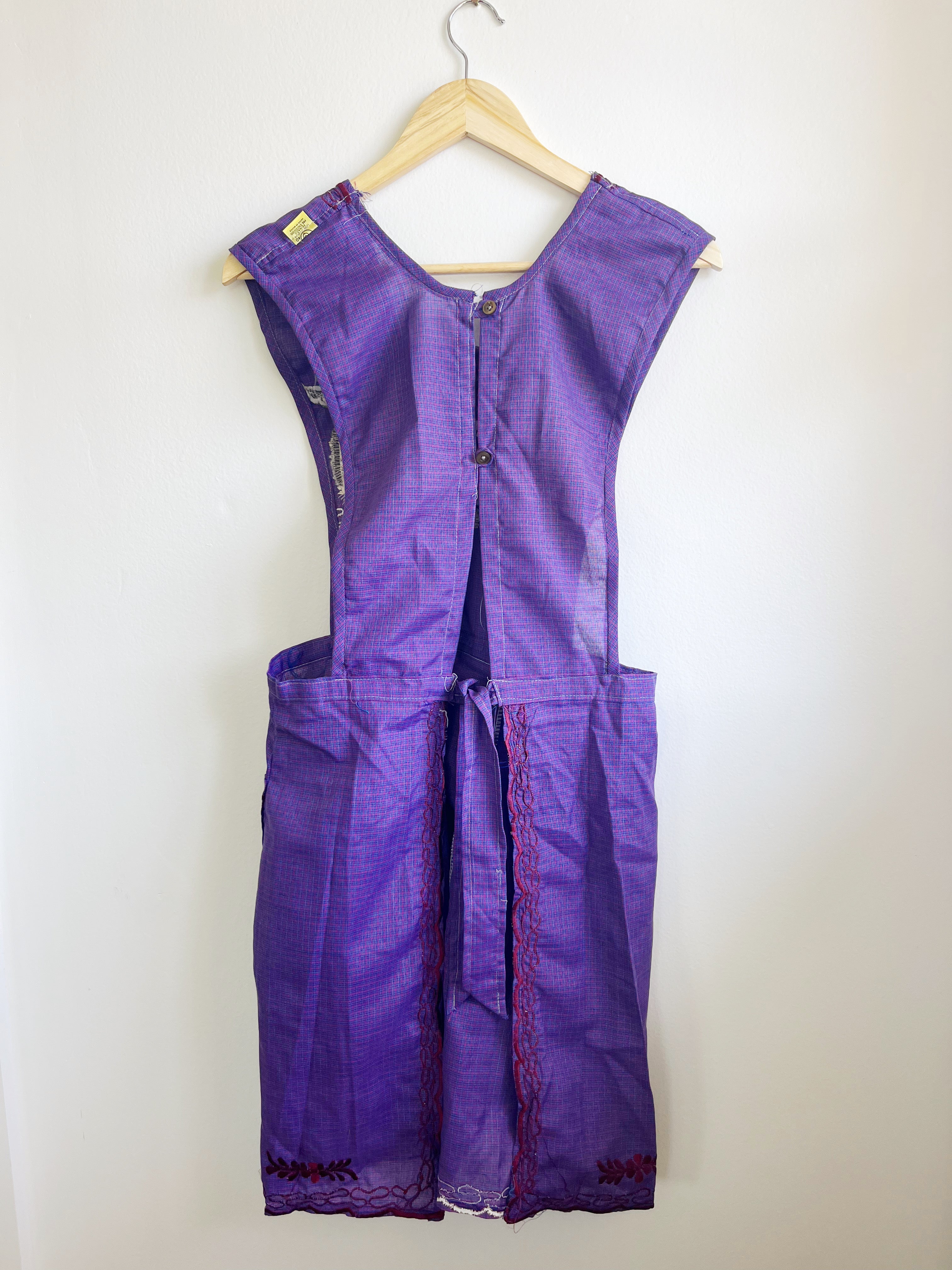 Oaxacan Apron - Purple Peacocks