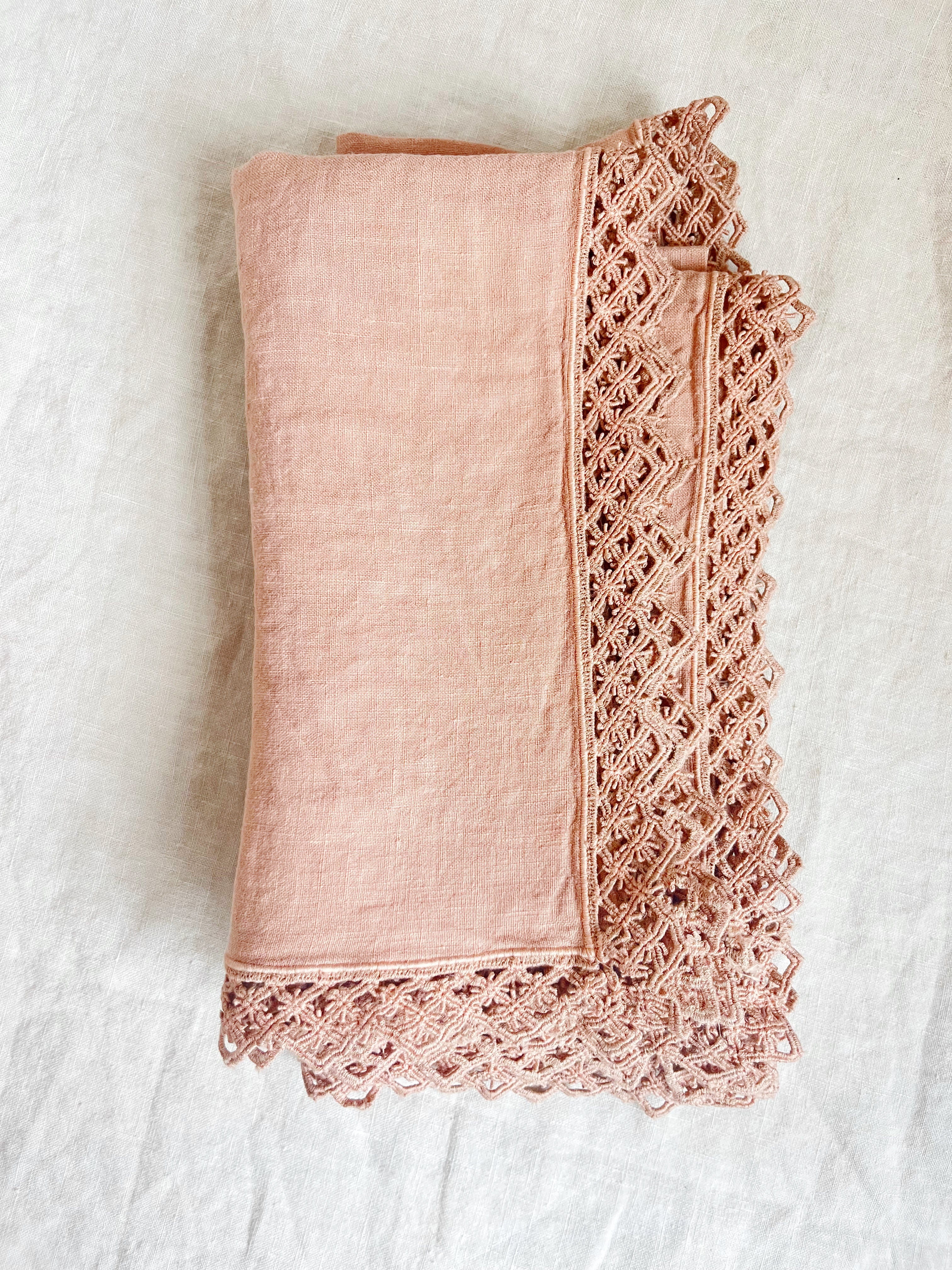 PRE-ORDER - Milano Macrame Napkins - Rose S/4