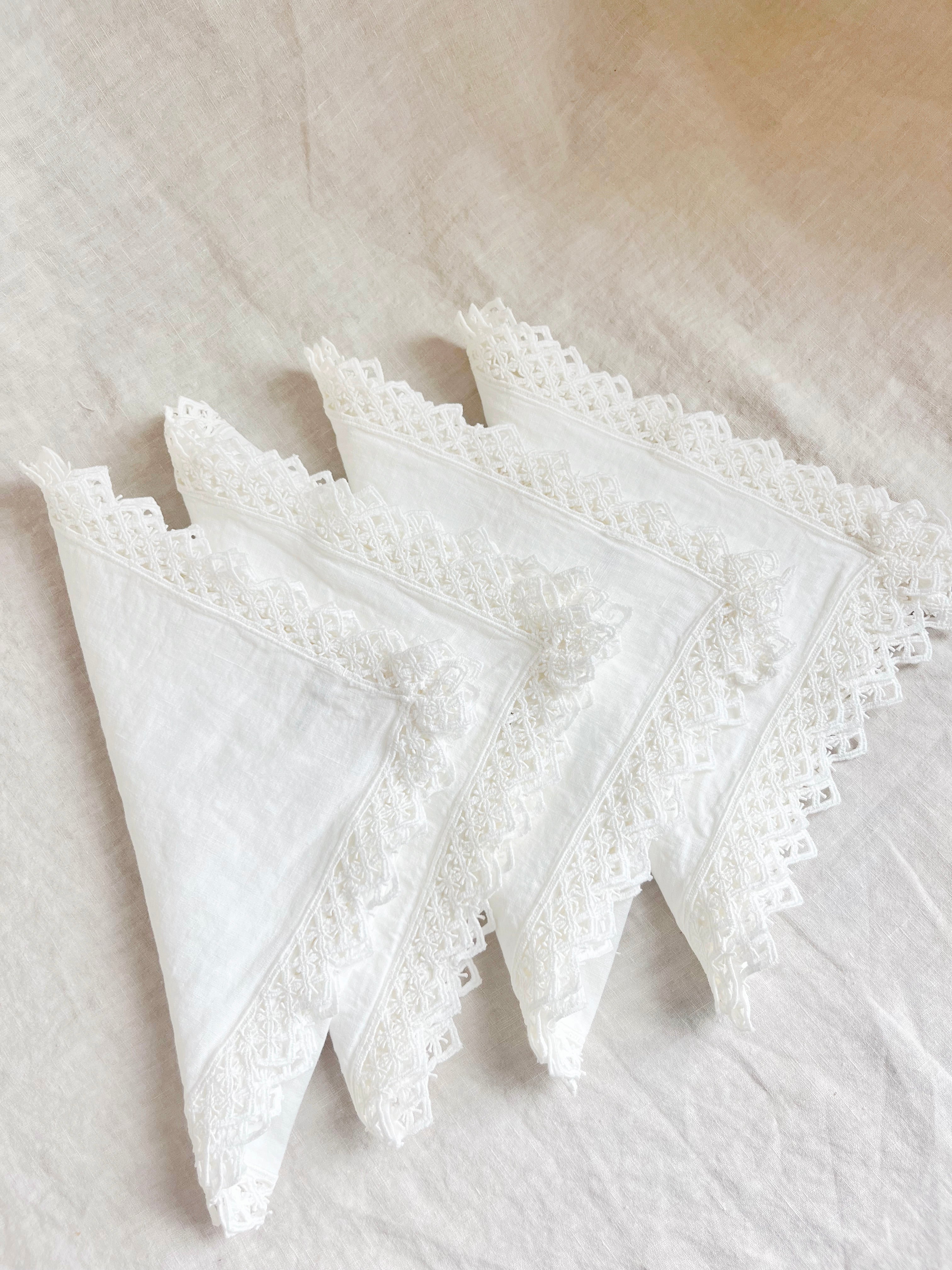 PRE-ORDER - Milano Macrame Napkins - White S/4