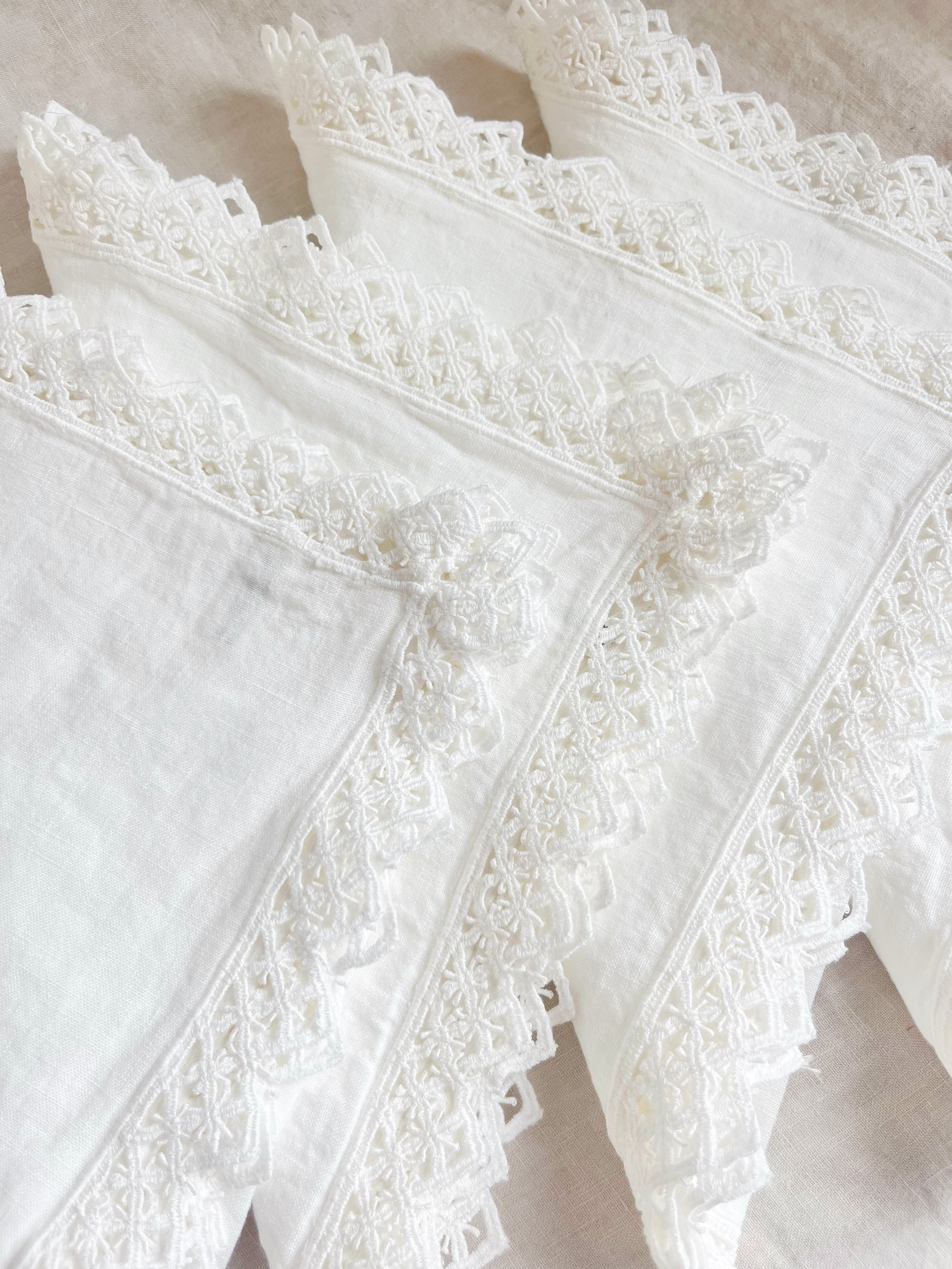 PRE-ORDER - Milano Macrame Napkins - White S/4