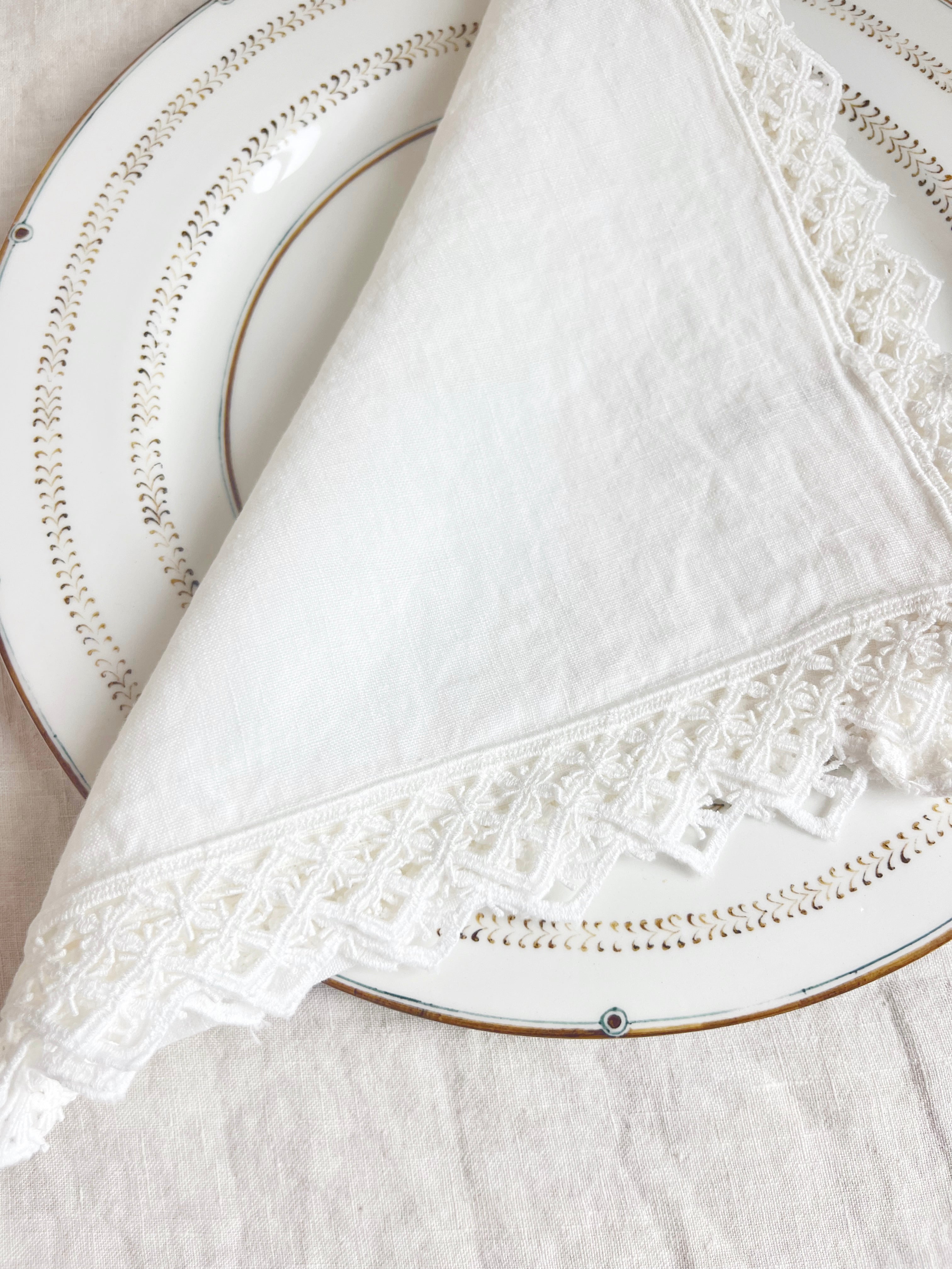 PRE-ORDER - Milano Macrame Napkins - White S/4