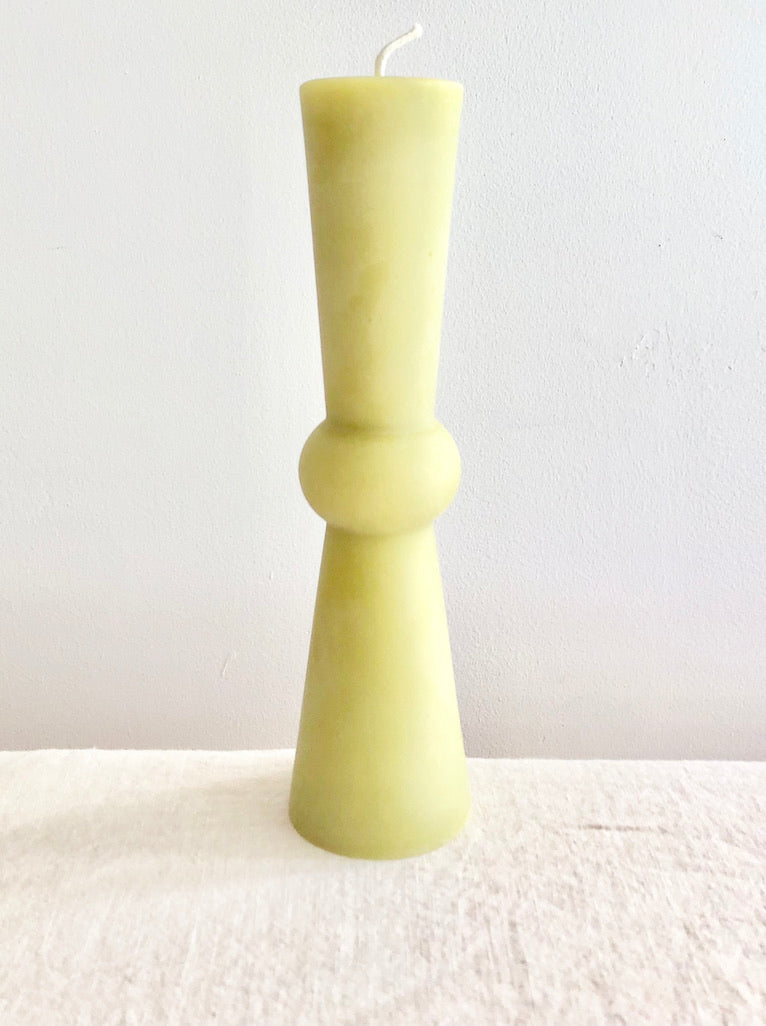 Totem Pillar Candle - Tall Bamboo Green