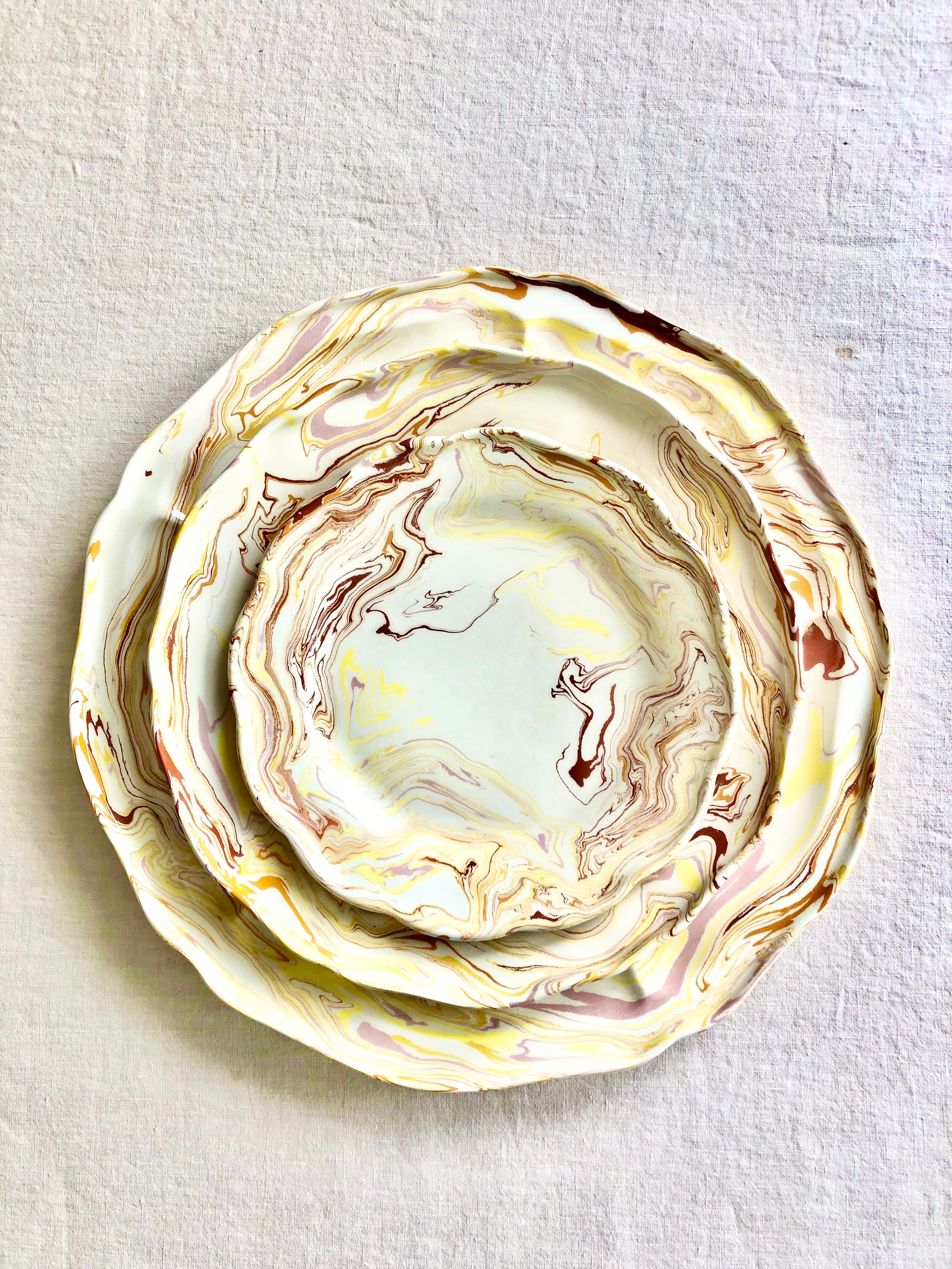 Terre Mêlée Scalloped Dinnerware - Soleil - S/4