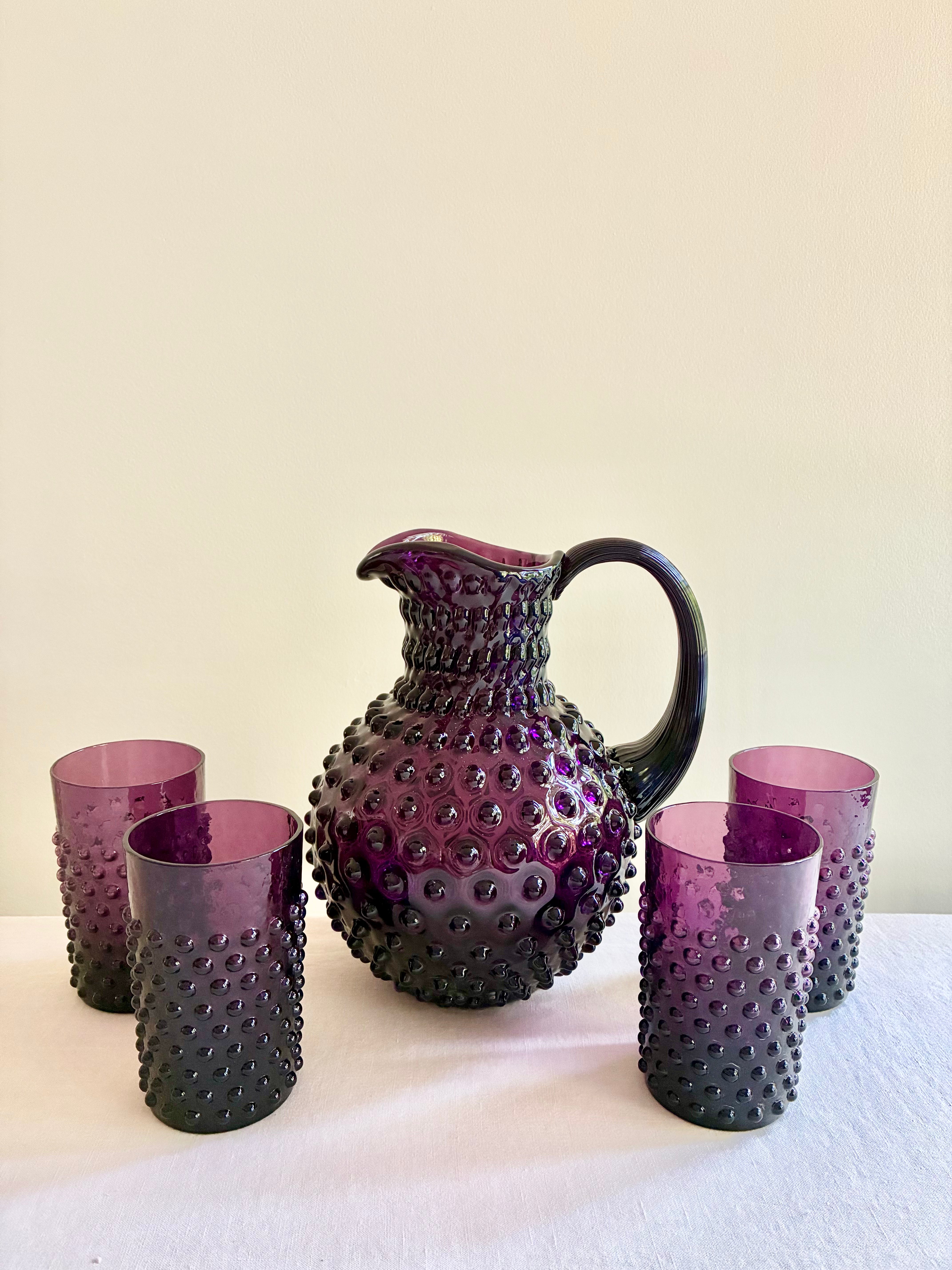 Hobnail Pitcher - Violet