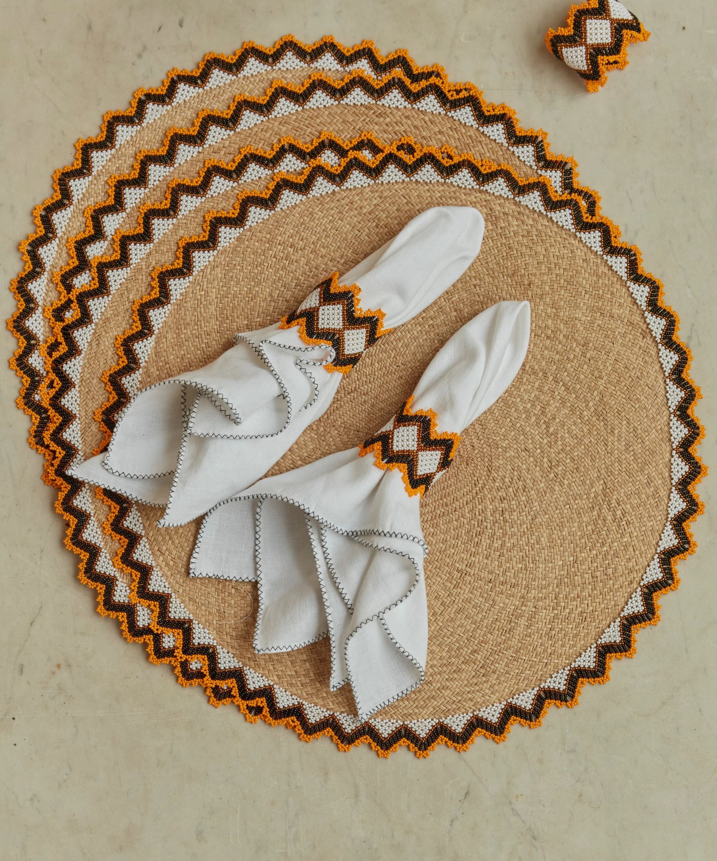 Zinnia Placemat -Umber S/4