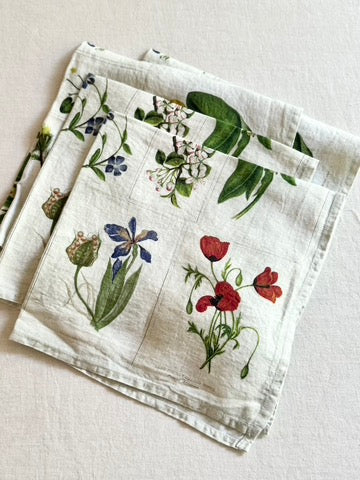 John Derian X SB Botanical Tiles Napkins - S/4