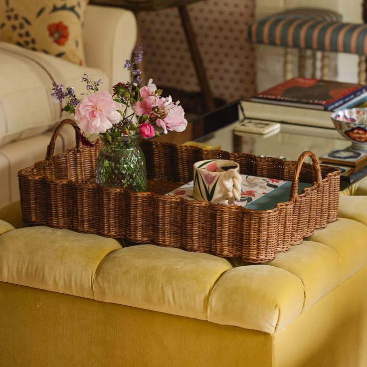 Nina Rattan Tray - Large - Teak