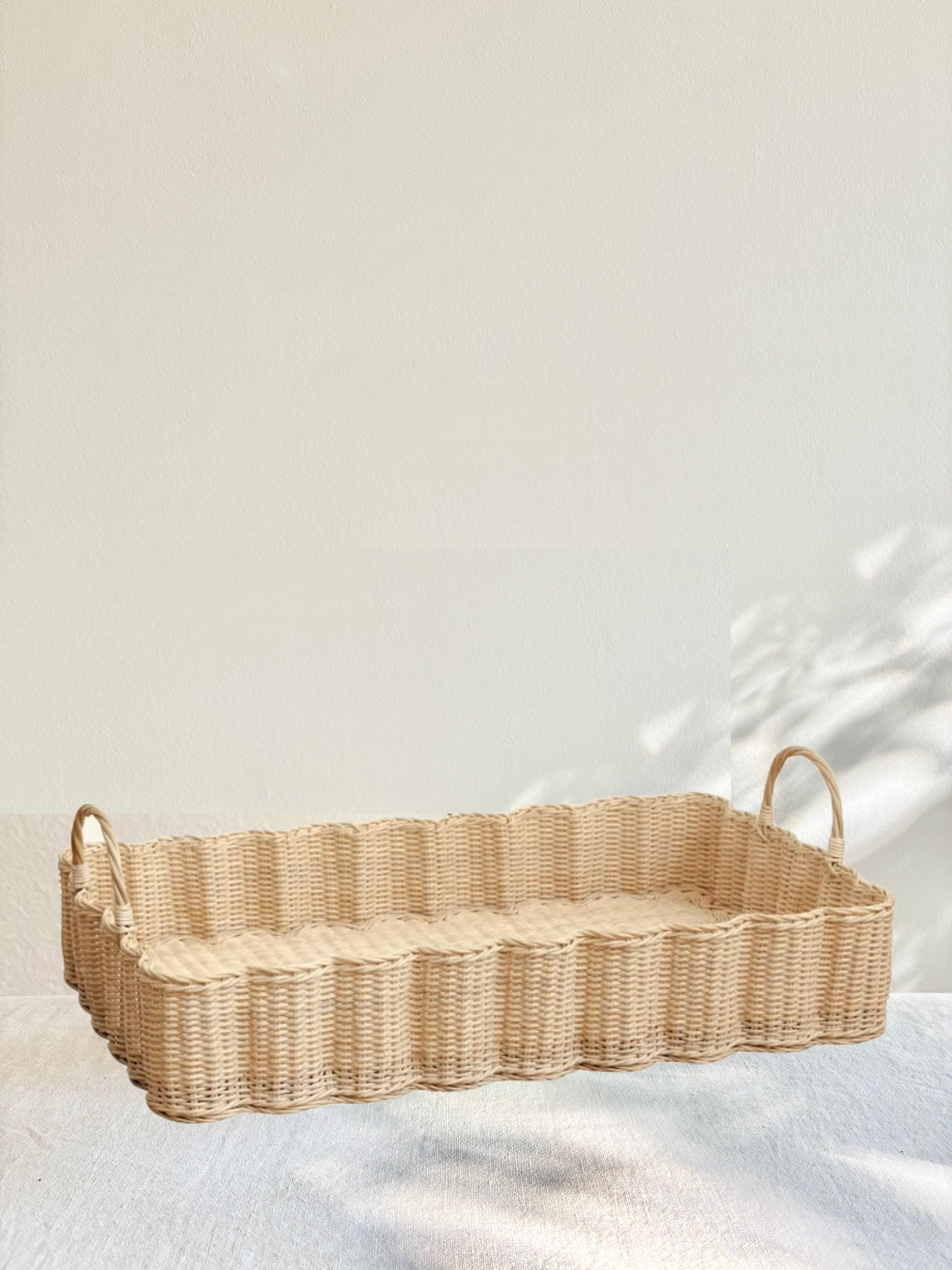 Nina Rattan Tray - Large - Natural