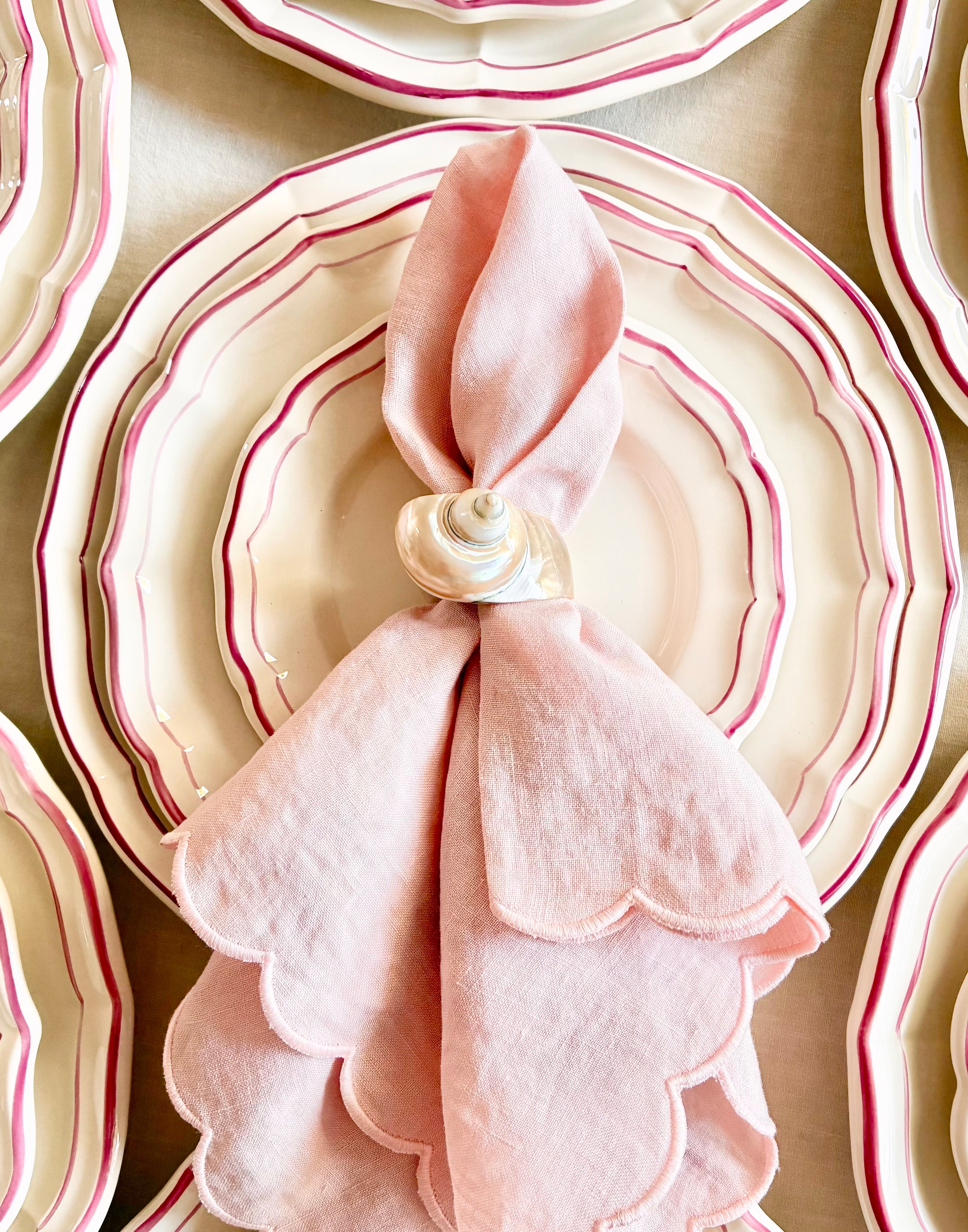 Pearlescent Shell Napkin Rings, S/4