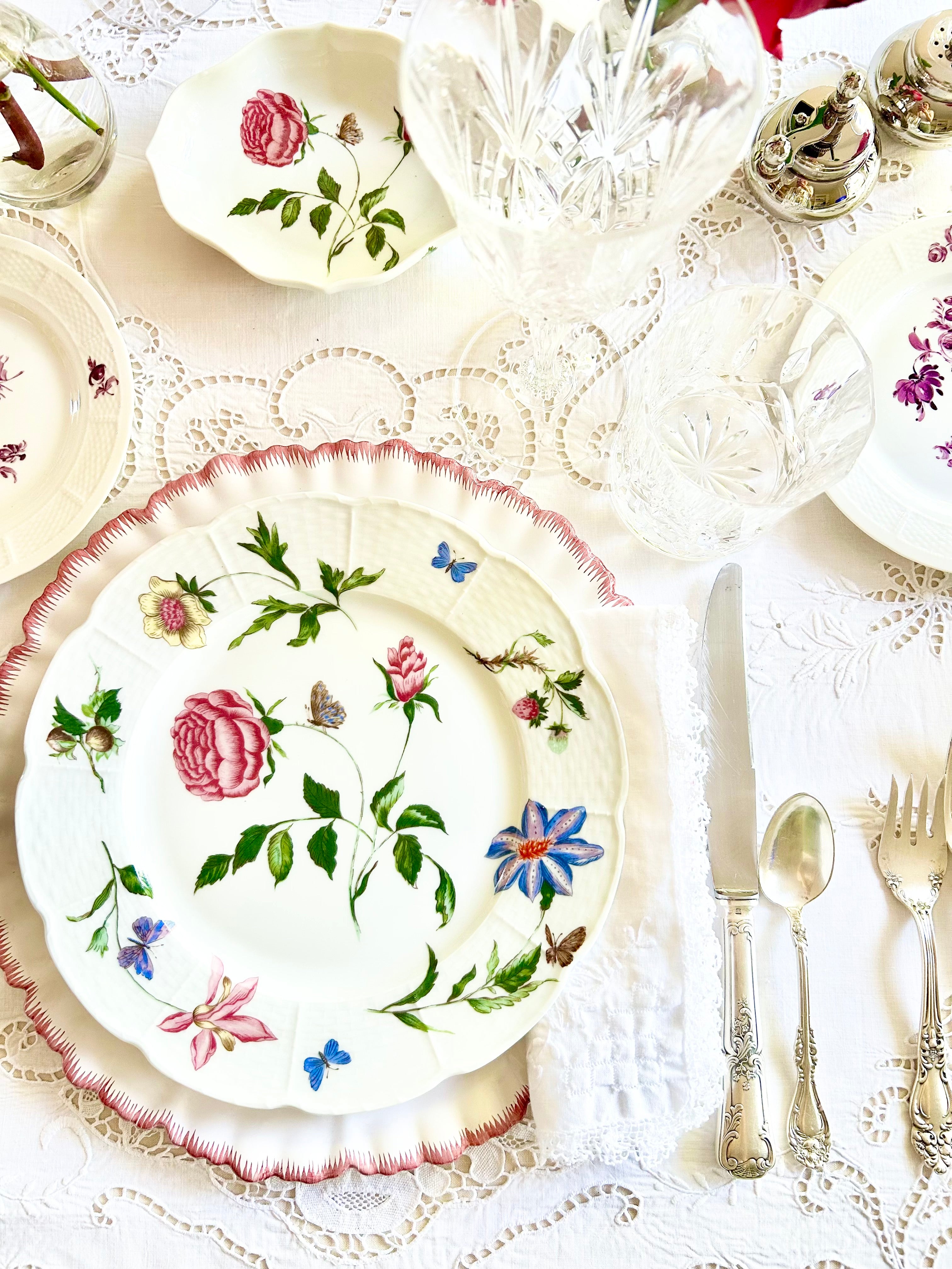 Historic Limoges Mon Jardin Dinner Plates -S/4