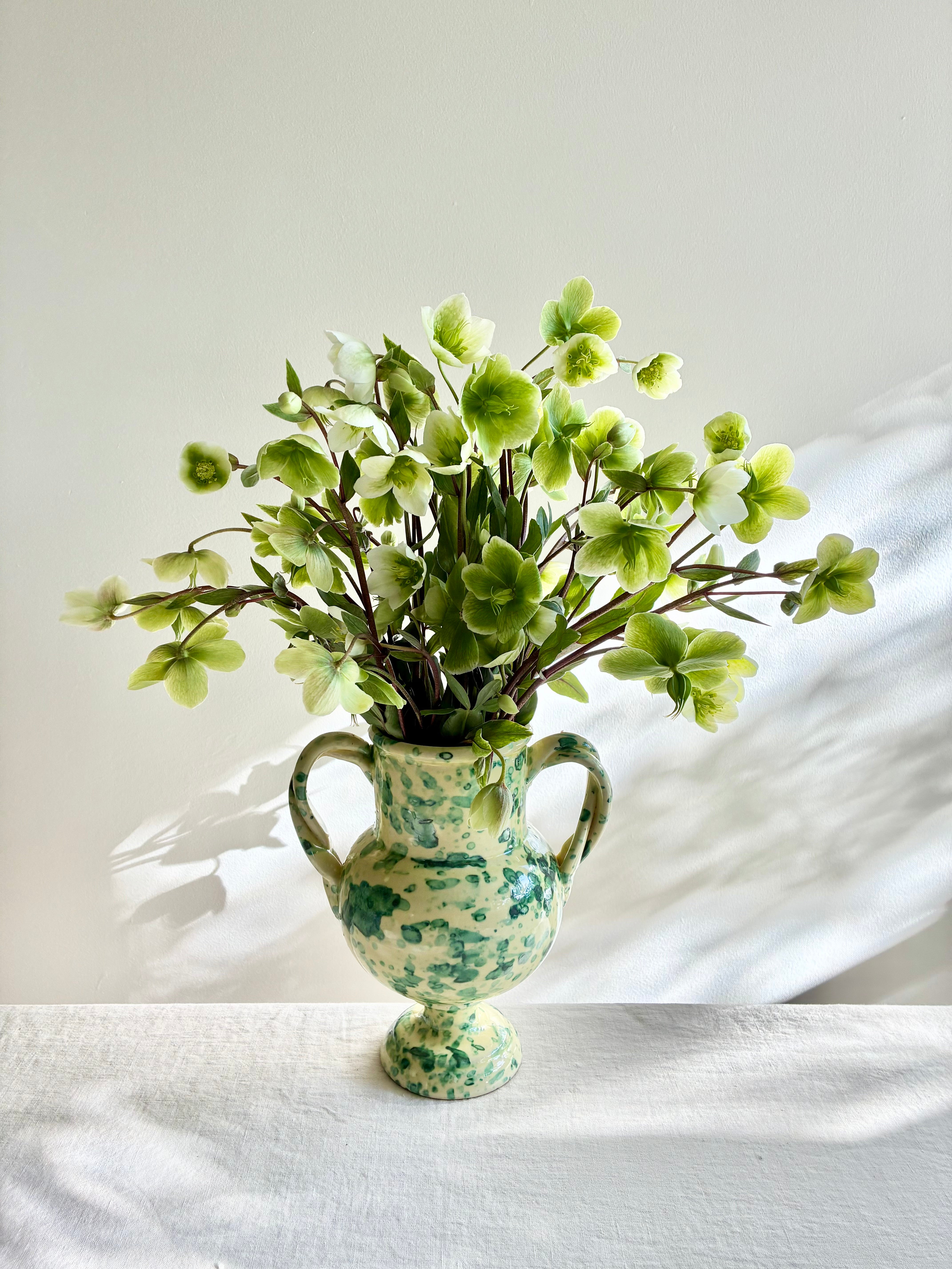 Small Pompeii Amphora Vase - Emerald