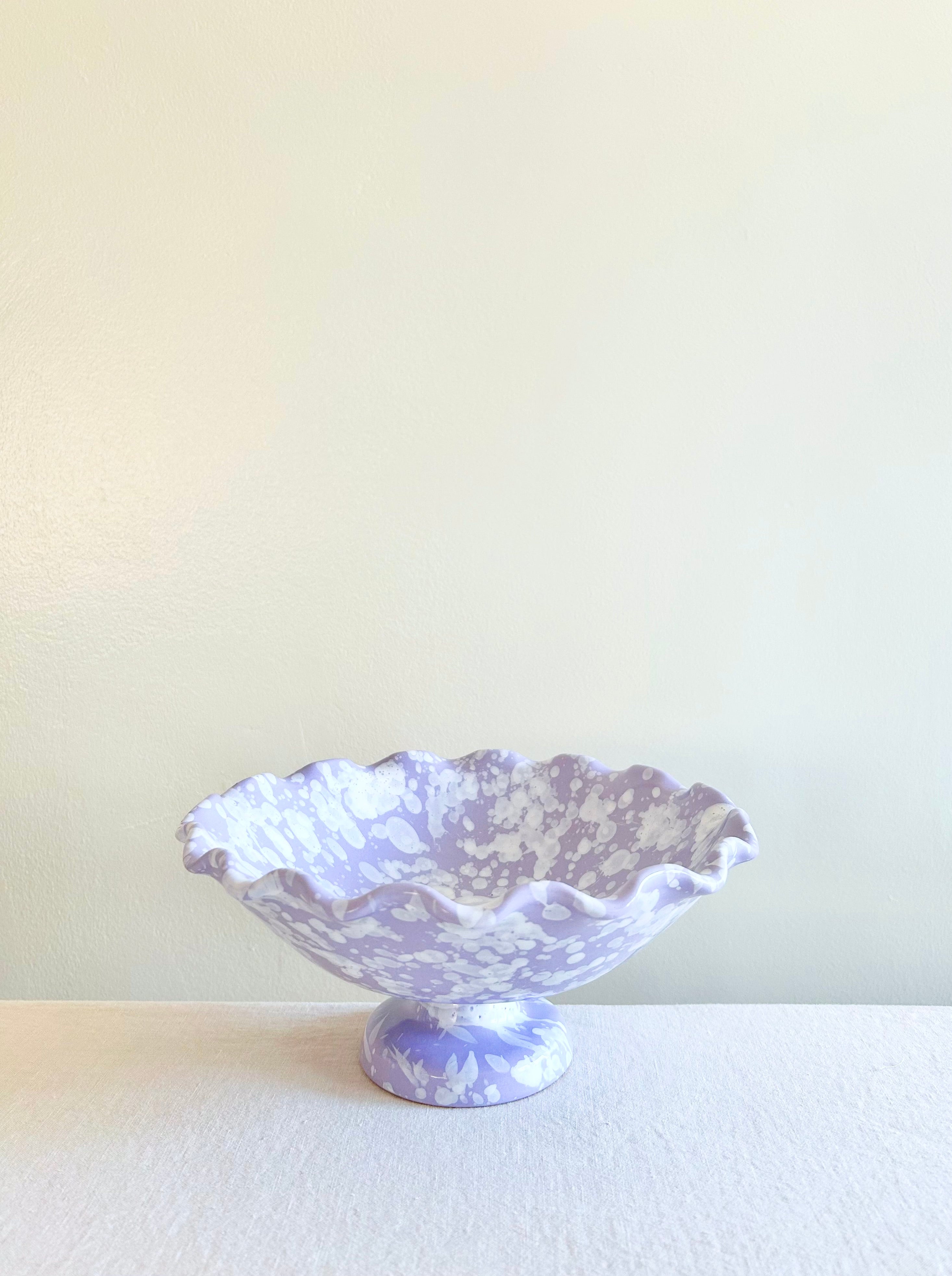 Pompeii Scalloped Compote - Lavande - 9"