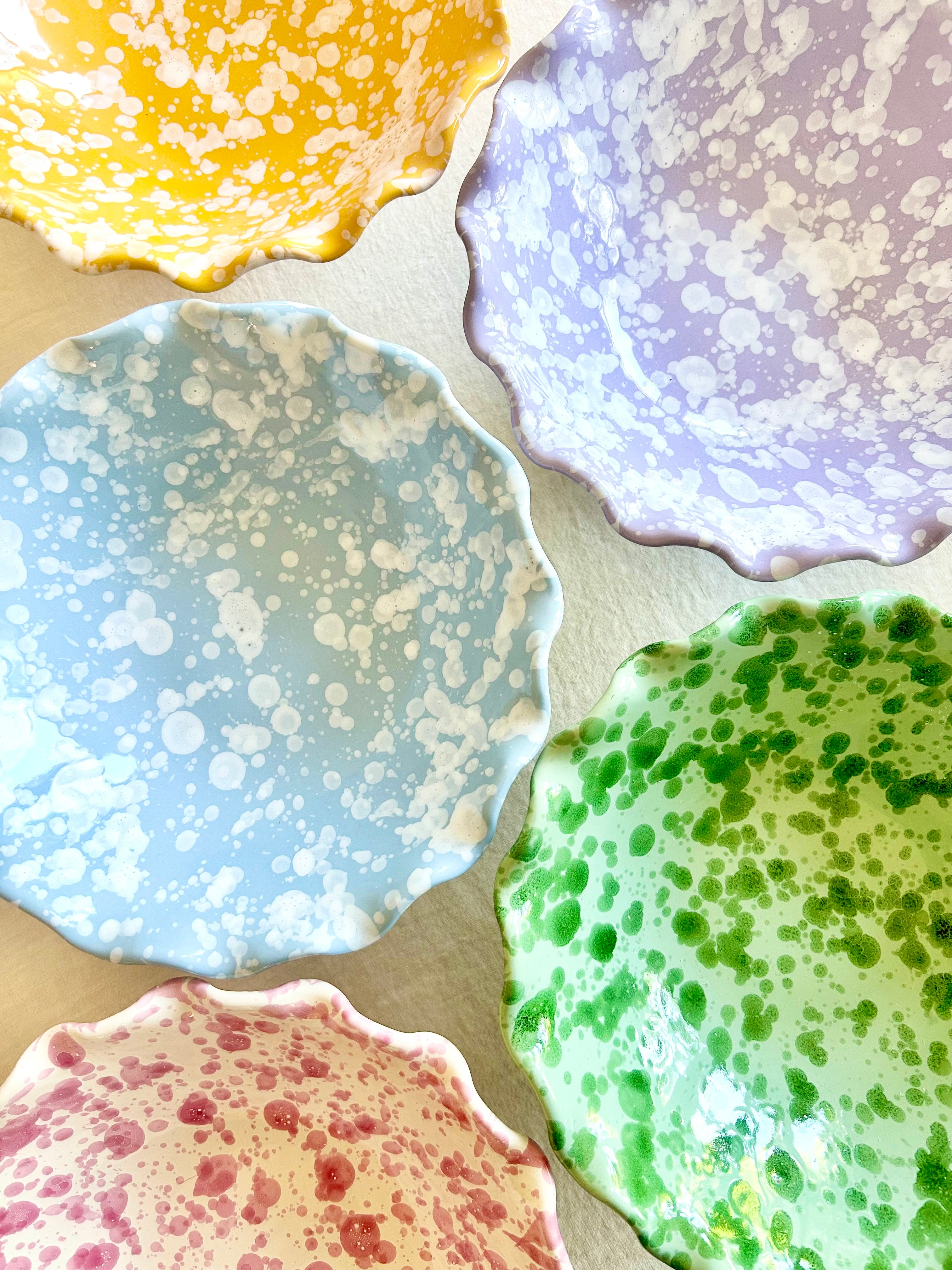 Pompeii Scalloped Compote - Sky -  13"
